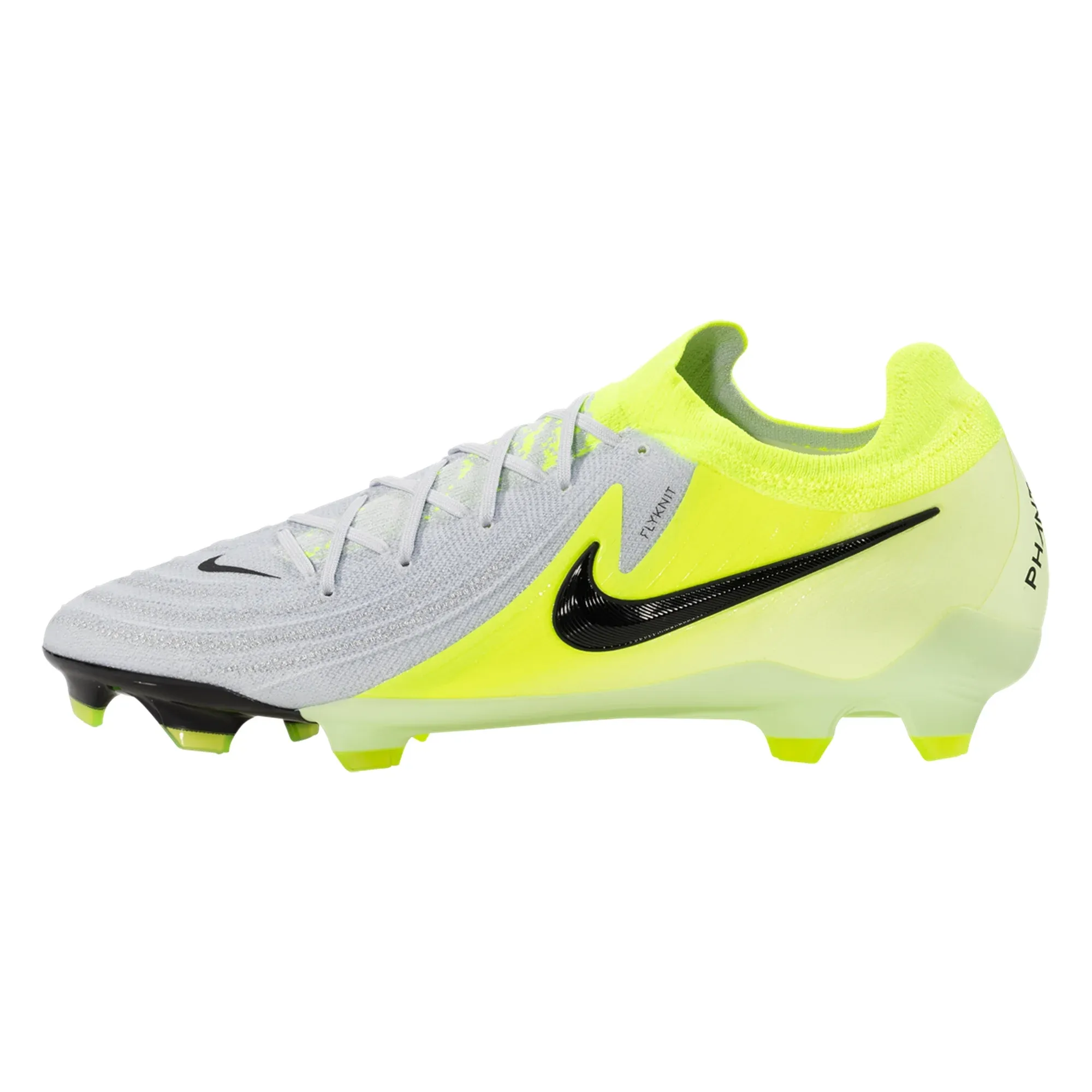Nike Phantom GX II Pro FG Soccer Cleats (Metallic Silver/Black-Volt) Toe Guard Foot Focus