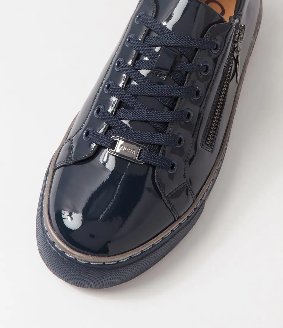 ZIERA PAMELA NAVY PEWTER PATENT Running