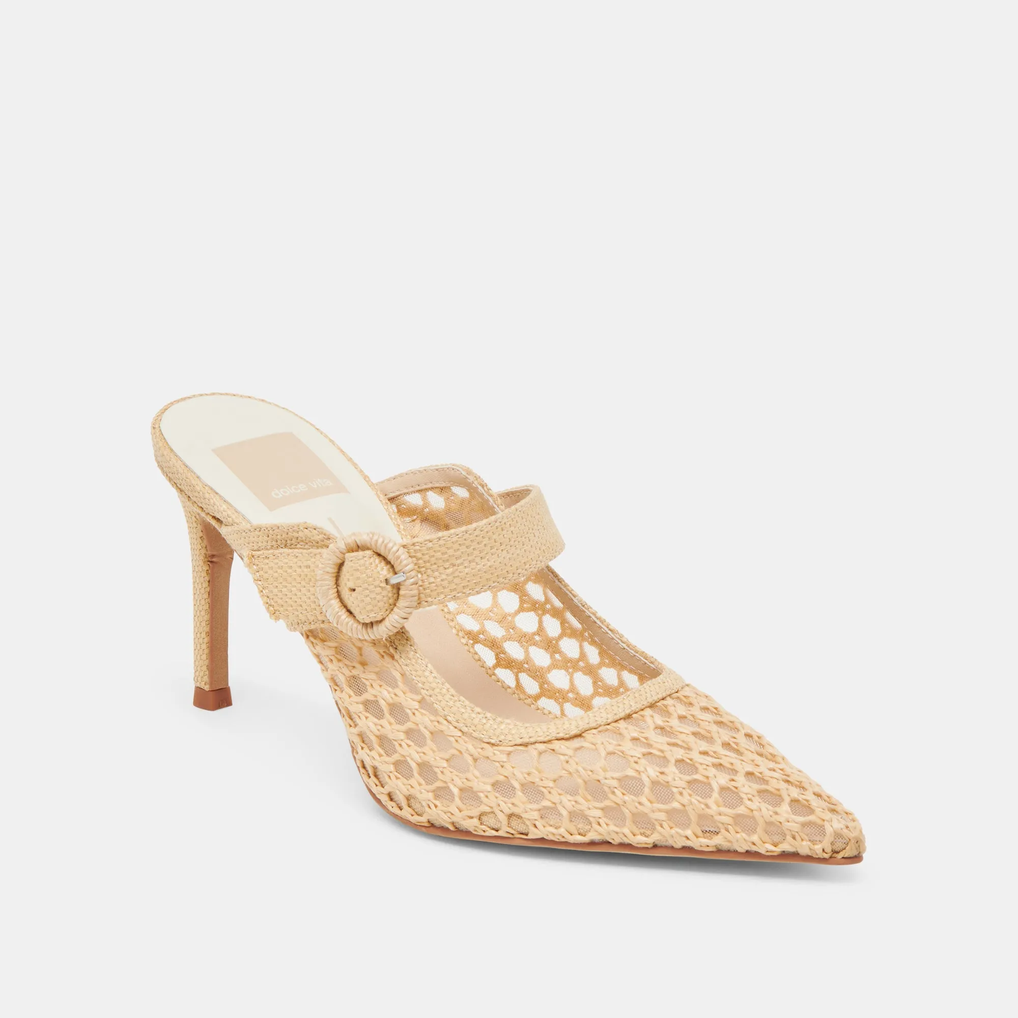 Soft Memory Foam Heels KEEKEE HEELS LT NATURAL WOVEN RAFFIA
