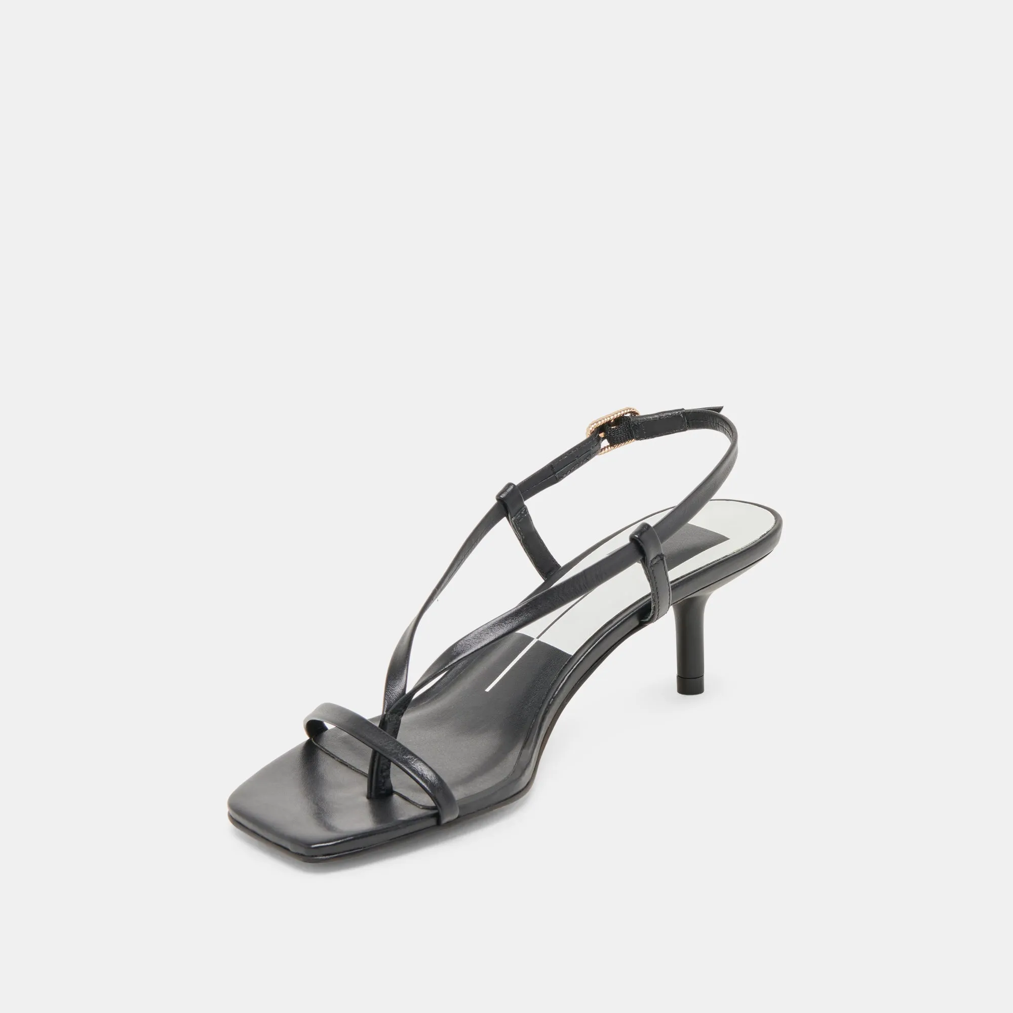 LAURY HEELS BLACK LEATHER Formal Shoes for Women Enhanced Mobility