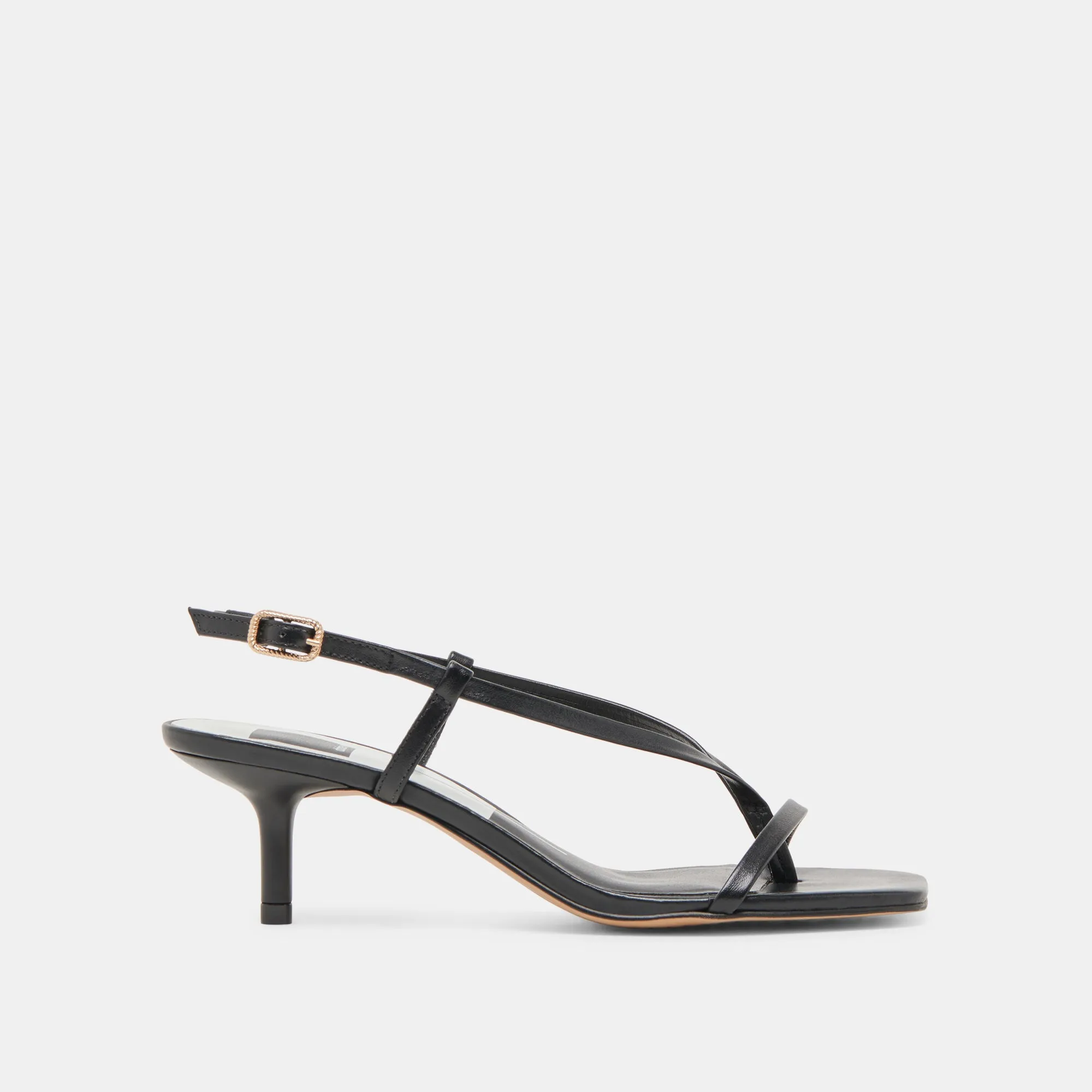 LAURY HEELS BLACK LEATHER Vintage Stiletto Shoes Wide toe box