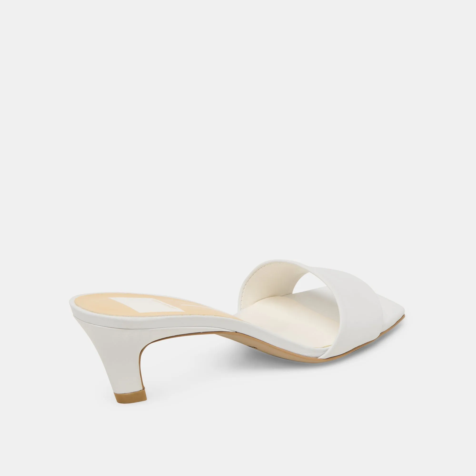 REXA HEELS TRUE WHITE LEATHER Casual Evening Wear Luxe Boots with Heels