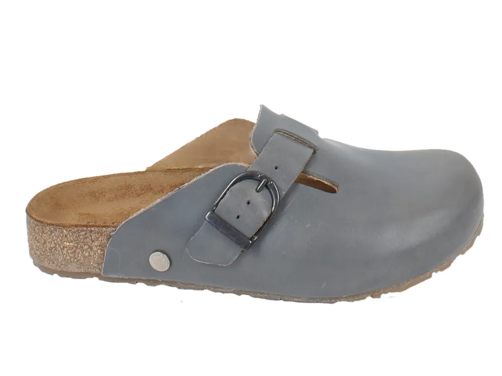 Love Path Breathable Lining (Second Quality) Haflinger Leather Clogs Lorenzo Anthracite