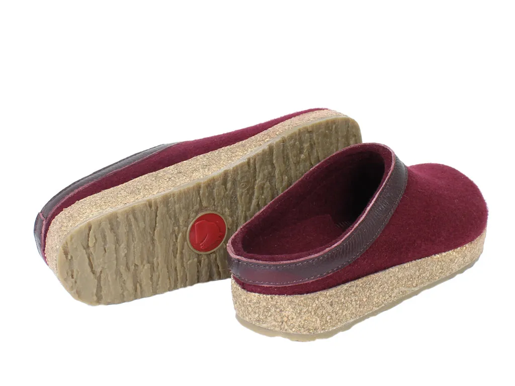 Brave Walk Red Glow Haflinger Clogs Grizzly Torben Bordeaux 309