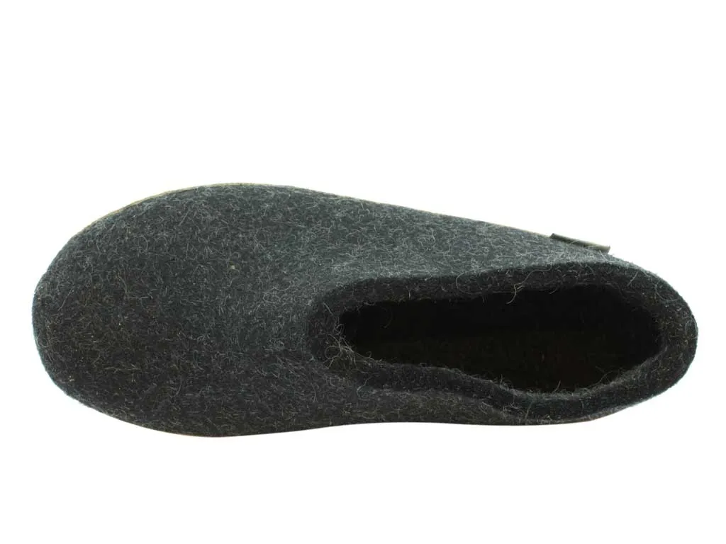 strap on Glerups Closed Slippers Charcoal