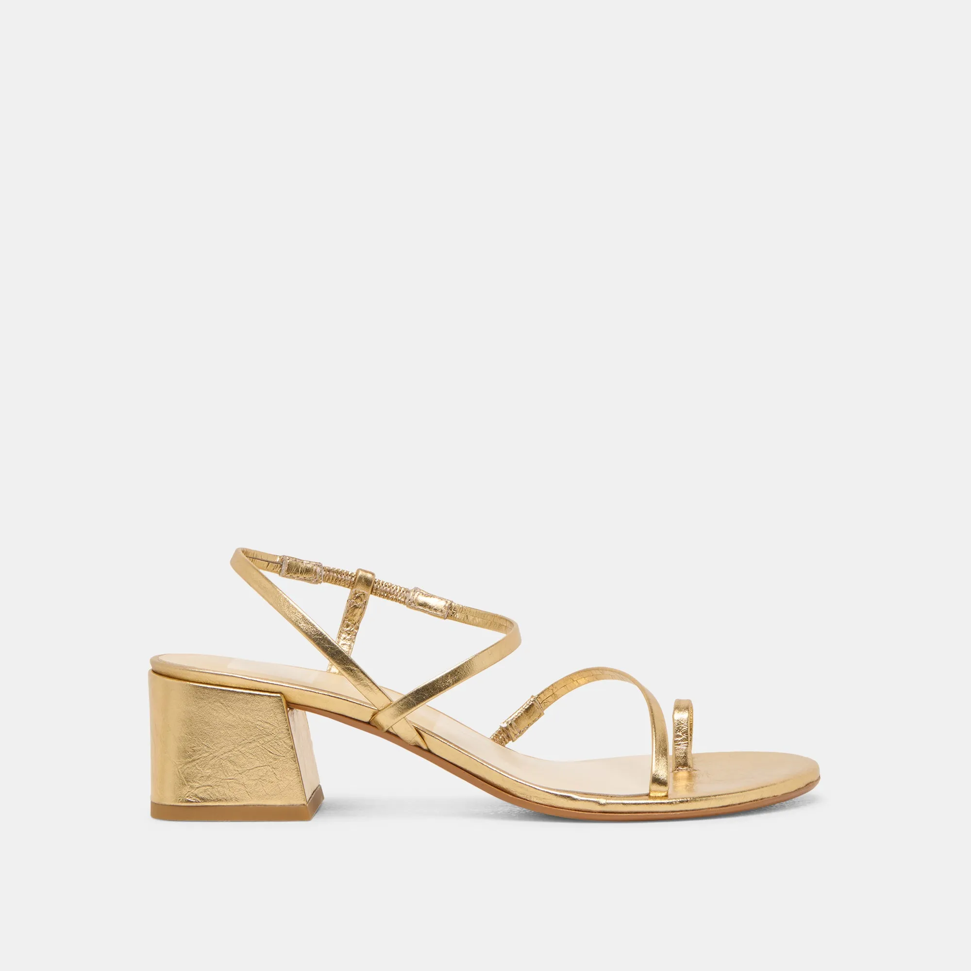 TRINI HEELS GOLD LEATHER Contoured Footbed