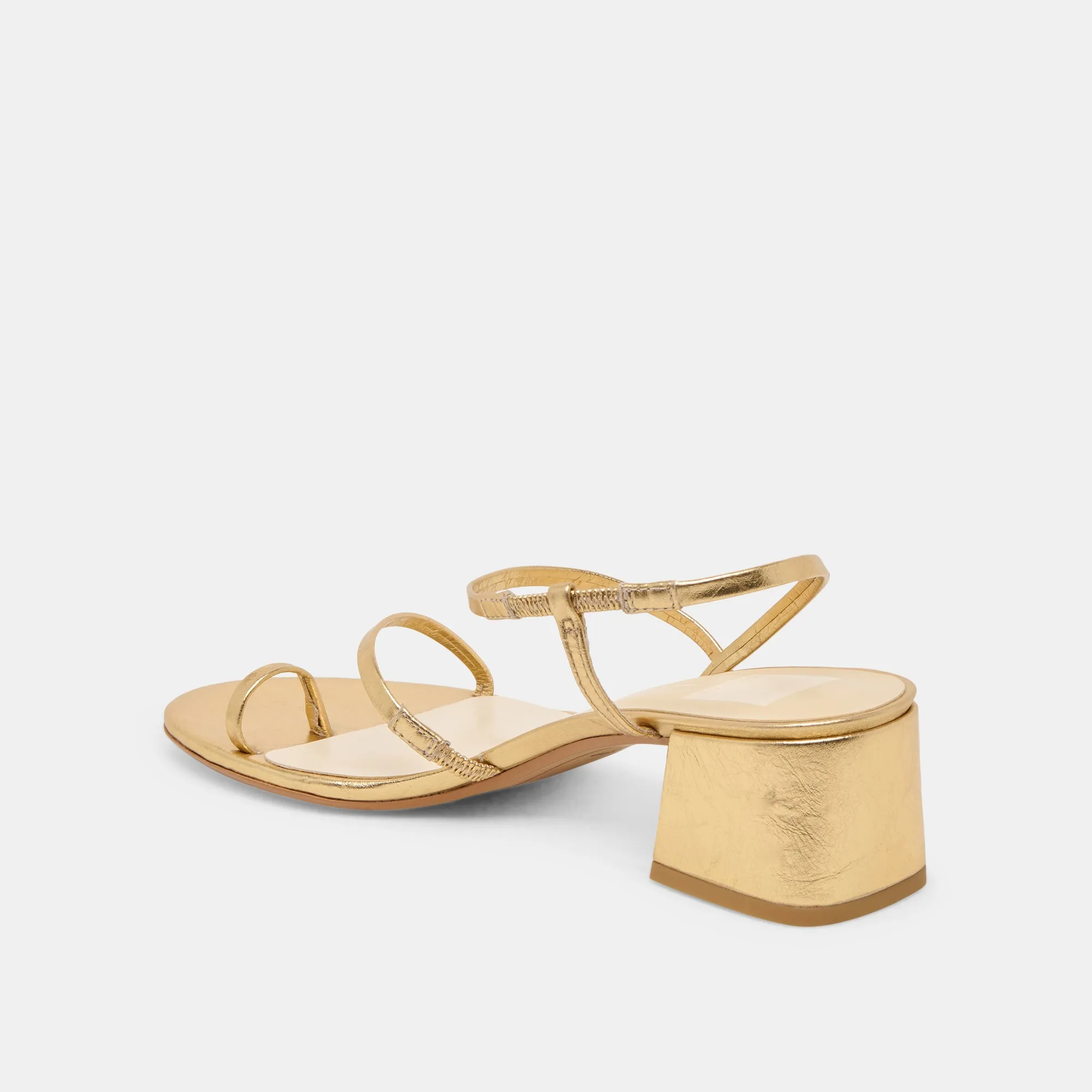 TRINI HEELS GOLD LEATHER Date Soft Ankle Soft