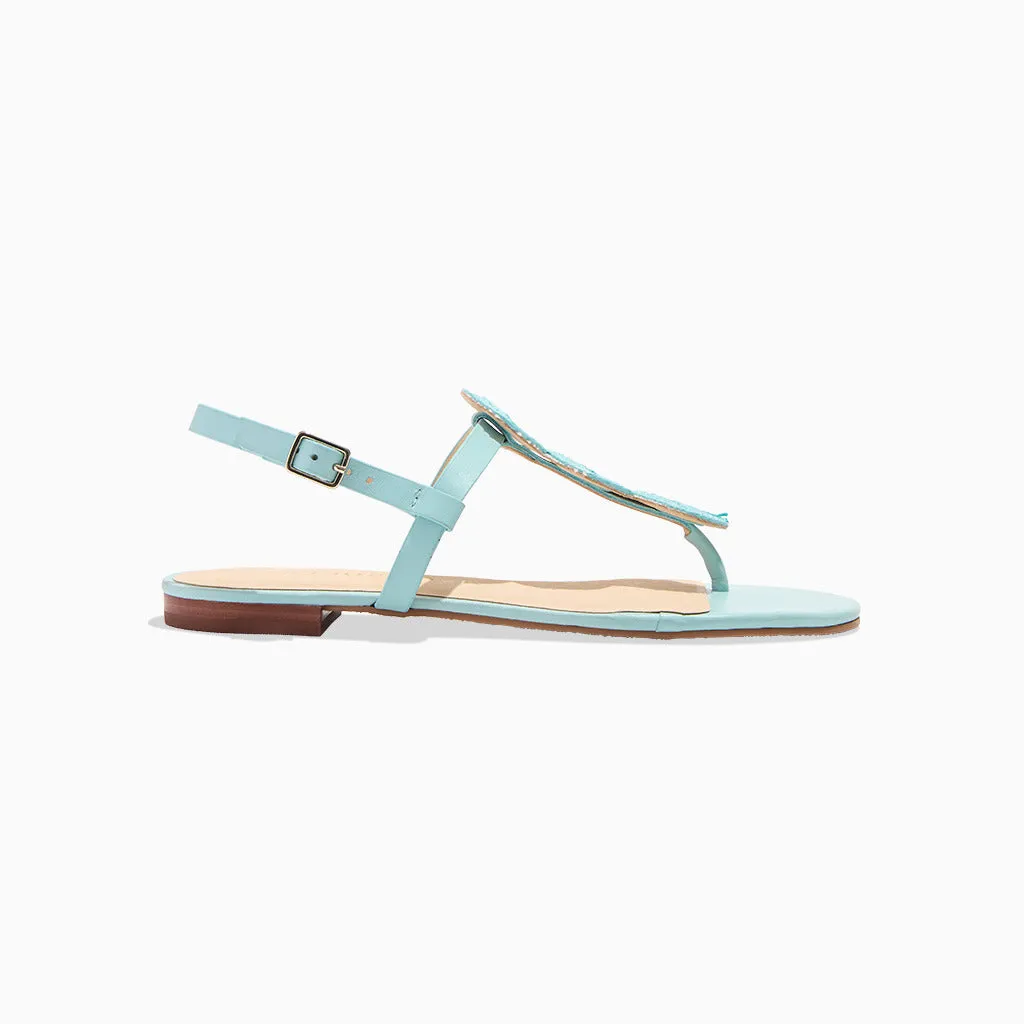 Durable outsole Worth Raffia Flat Sandal