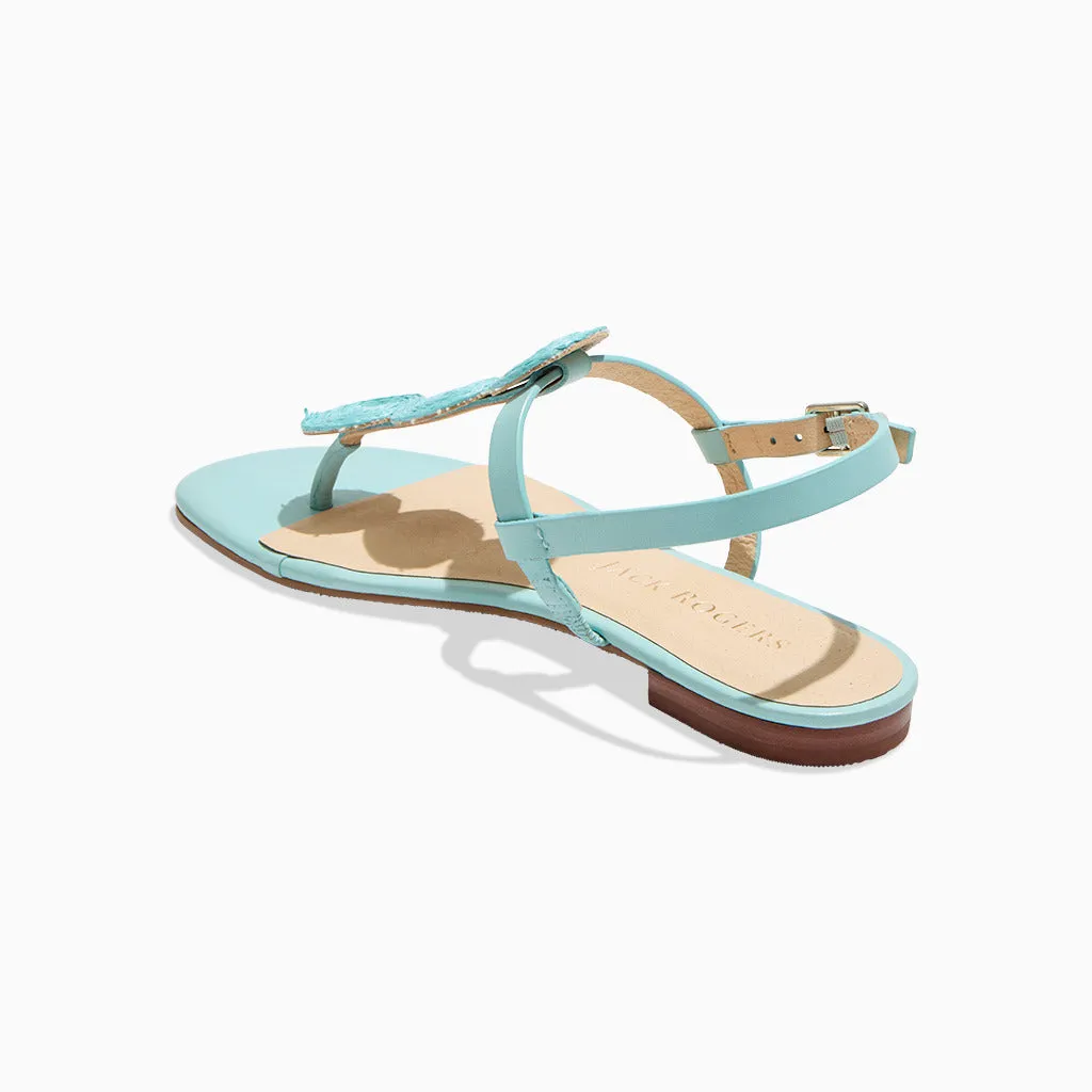 Worth Raffia Flat Sandal Polish Look Stable base