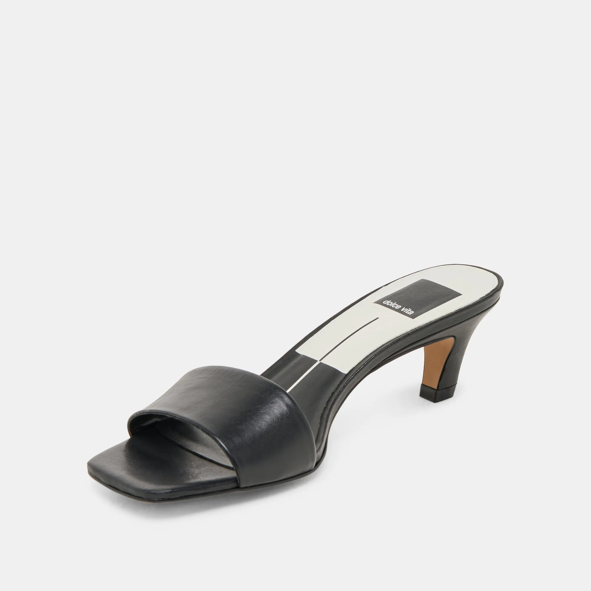Gum outsole REXA HEELS BLACK LEATHER