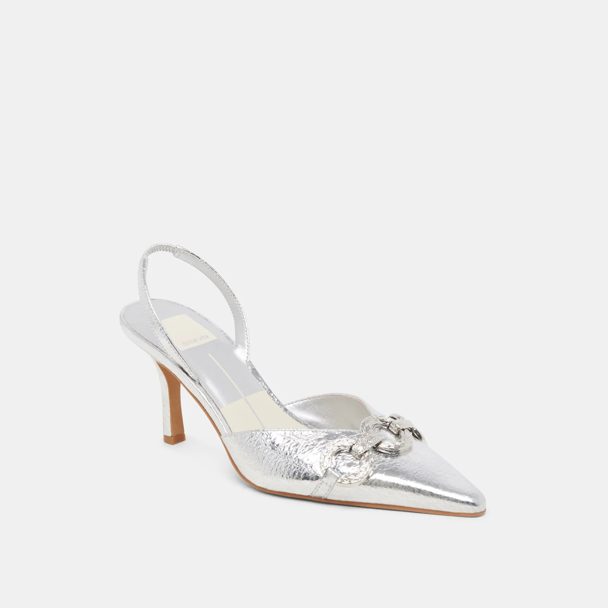 Slip Resistant Open Toe Wedges HAYLEE HEELS SILVER DISTRESSED LEATHER
