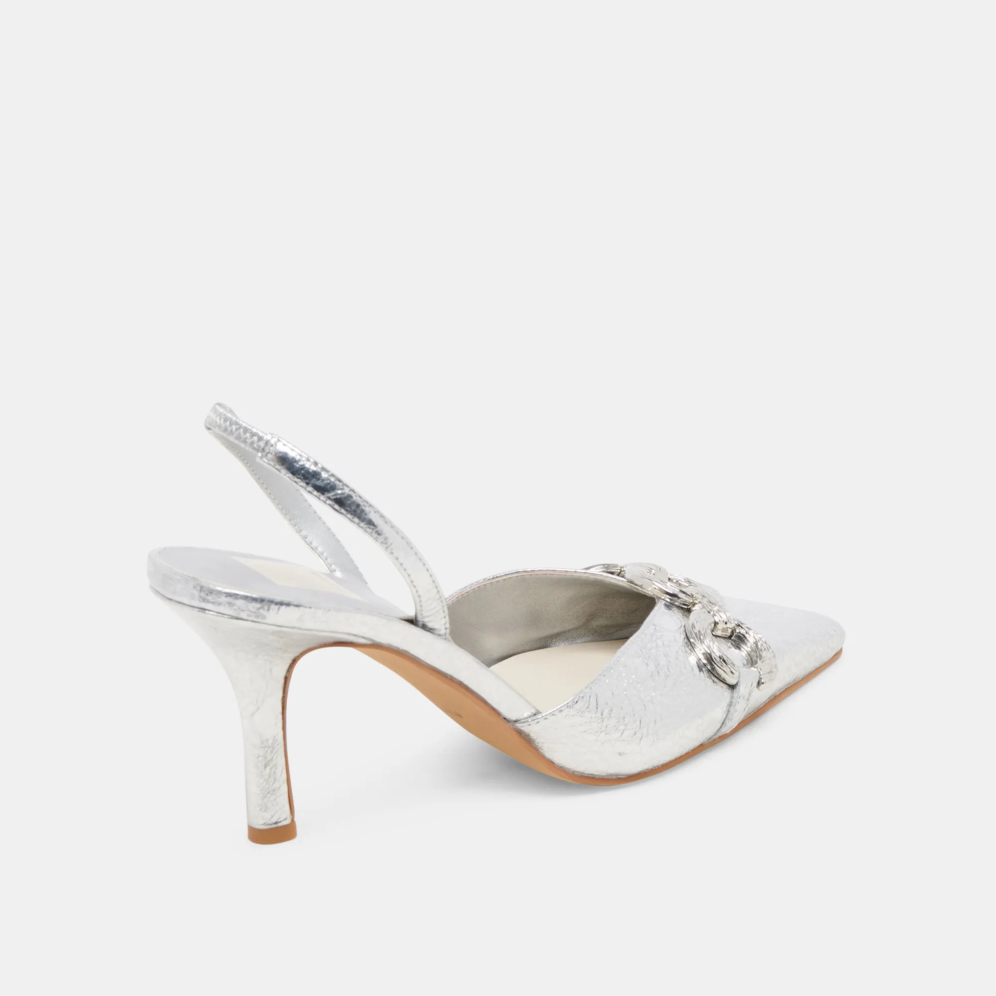 Supportive Vegan Heels HAYLEE HEELS SILVER DISTRESSED LEATHER