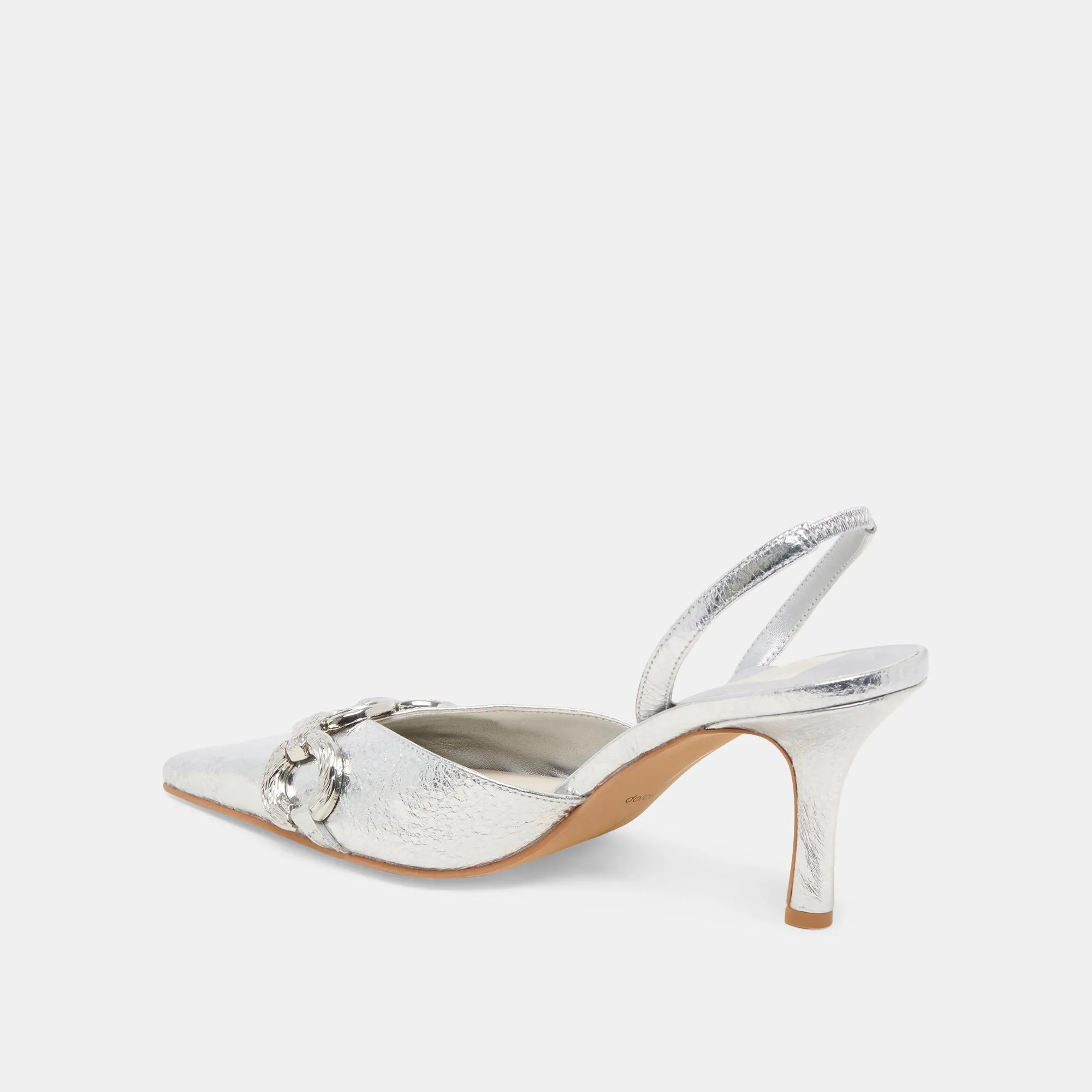 HAYLEE HEELS SILVER DISTRESSED LEATHER Pink High Heels Vintage Stiletto Shoes