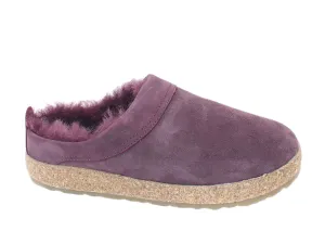 Low Arch Haflinger Clogs Sheepskin Snowbird Aubergine