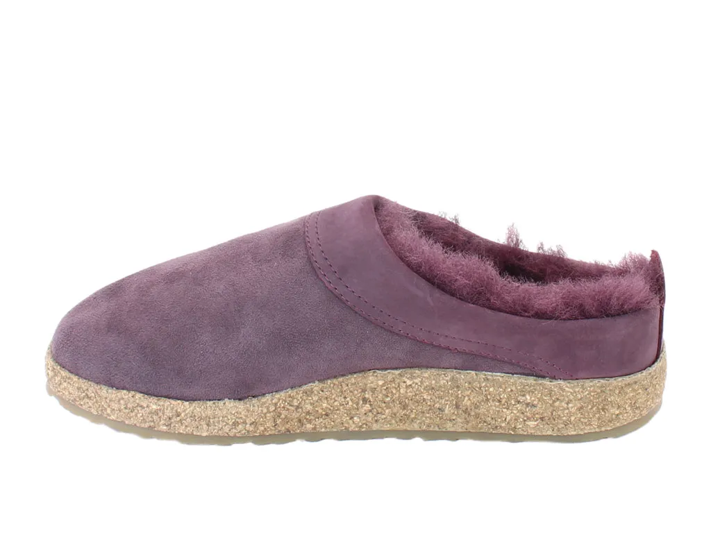Ice Grip Commute Light Haflinger Clogs Sheepskin Snowbird Aubergine