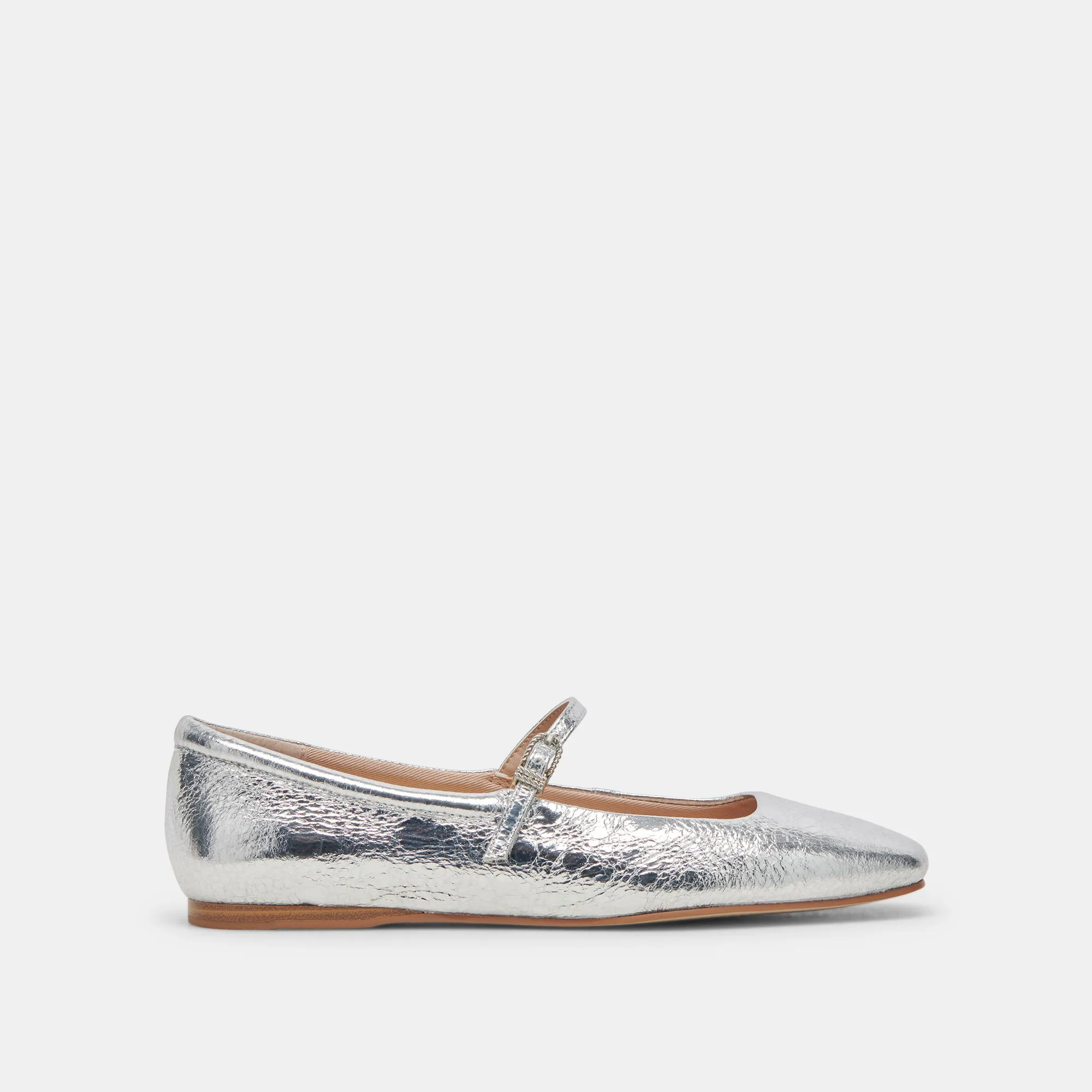 REYES BALLET FLATS SILVER DISTRESSED LEATHER Versatile use Everyday Luxury Shoes