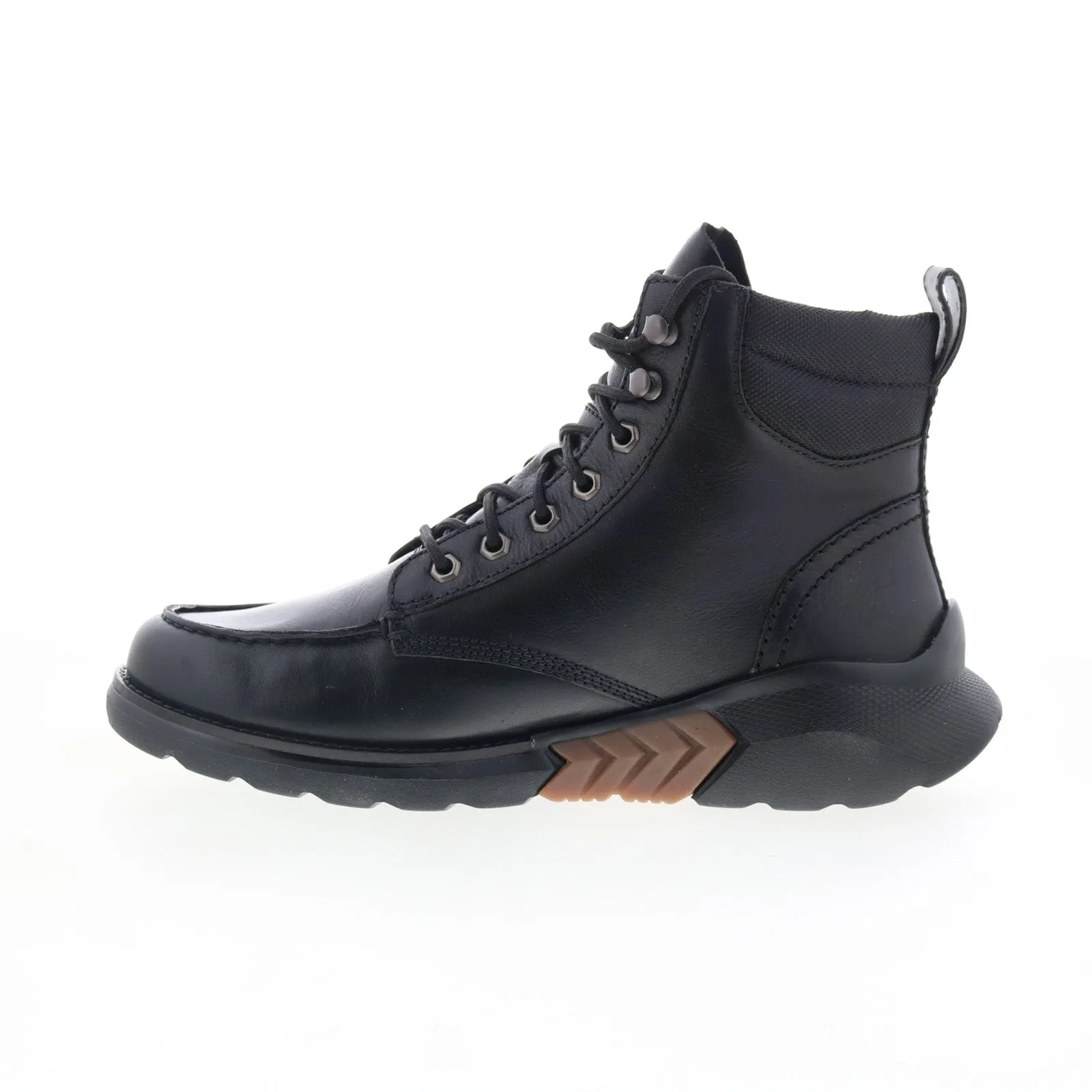 Dingo Tailgate DI-309 Mens Black Leather Lace Up Casual Dress Boots Warehouse Worker Seamless Stitching