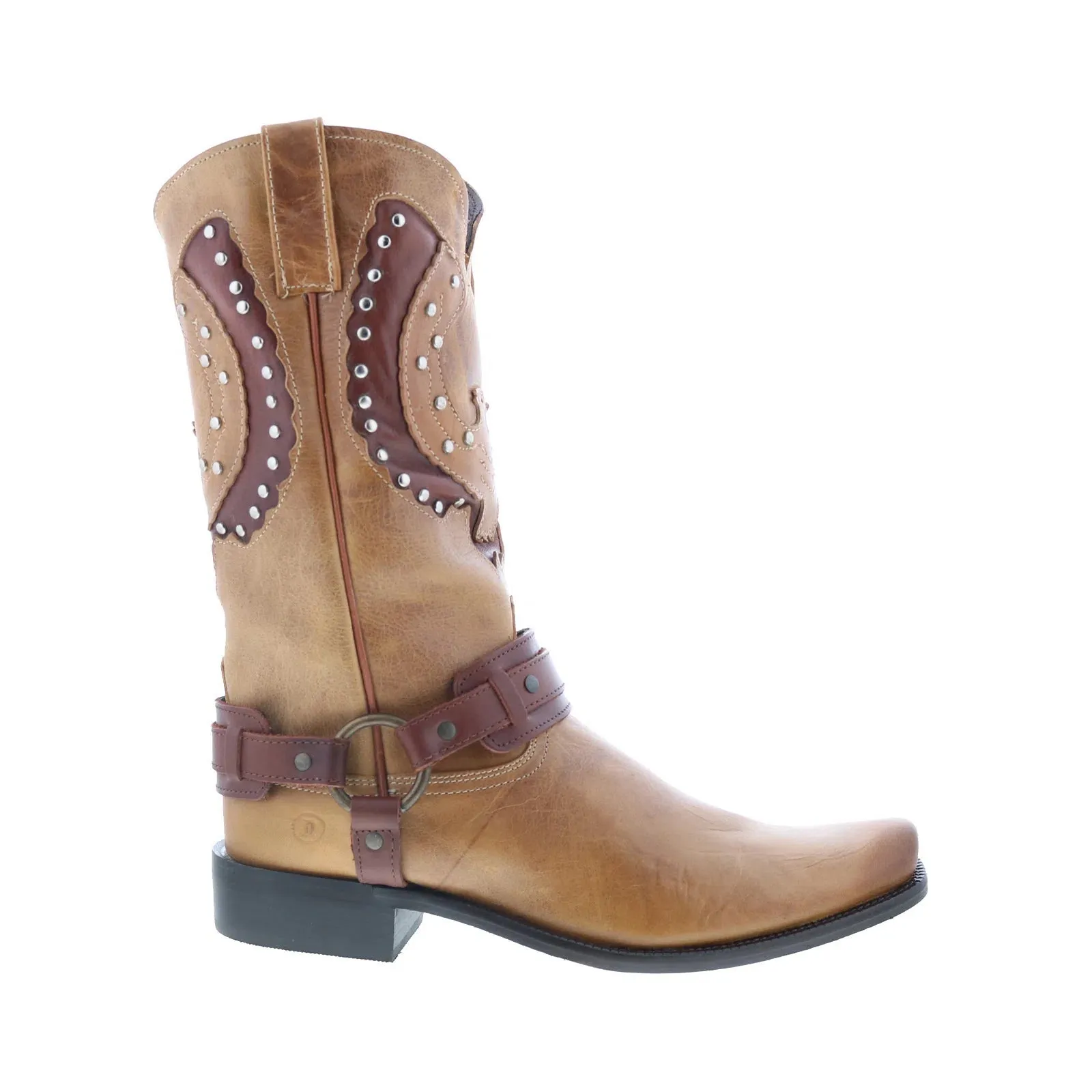 All-Purpose Footwear Dingo War Eagle Studded Square Toe Boot DI-851 Mens Brown Western Boots