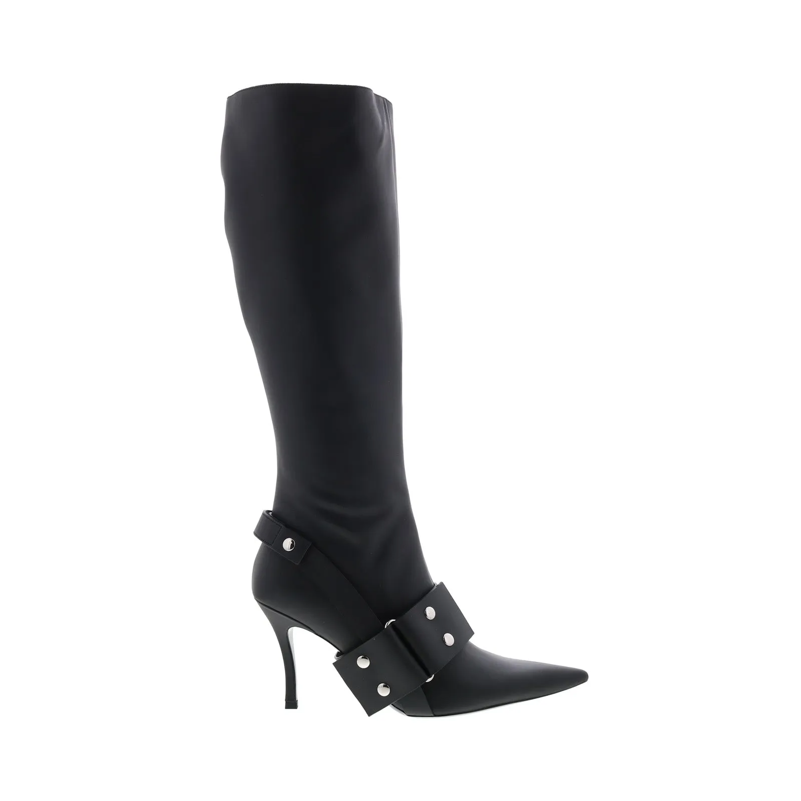 Diesel D-Venus WB Y03039-P1993-T8013 Womens Black Leather Knee High Boots Classic Appearance