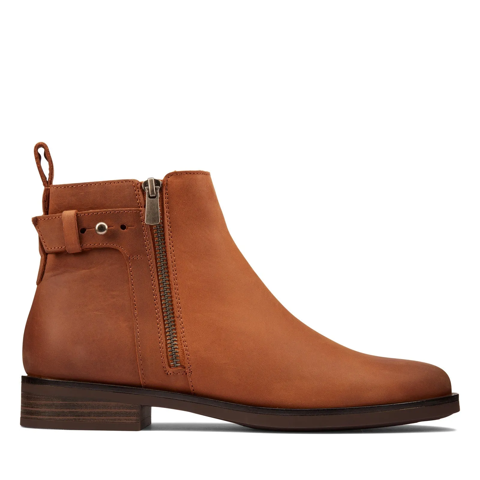 Quick-Dry Comfort And Durability Clarks Memi LO 26162239 Womens Brown Leather Zipper Ankle & Booties Boots