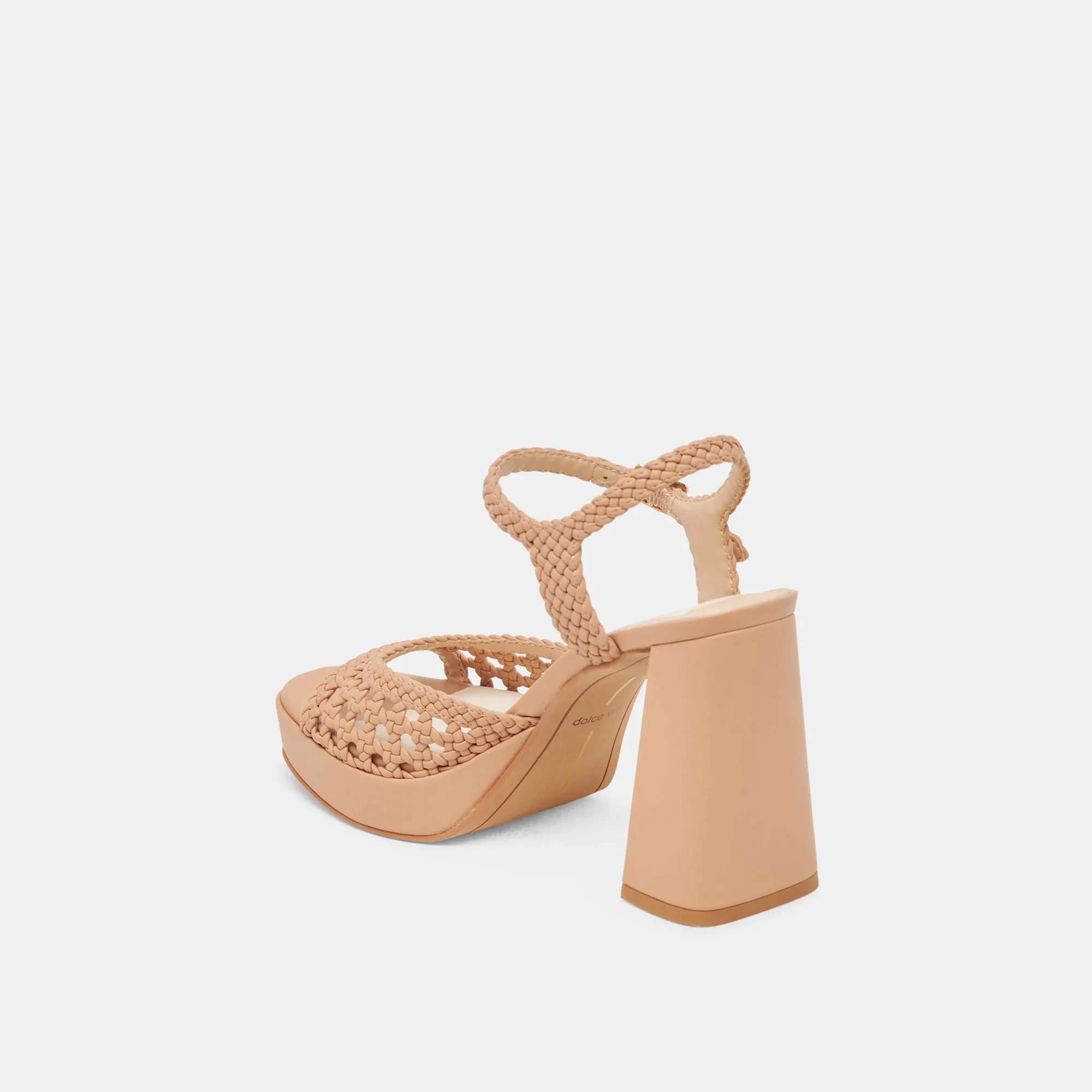 Heeled Evening Sandals PEYTEN WIDE HEELS CAFE WOVEN STELLA