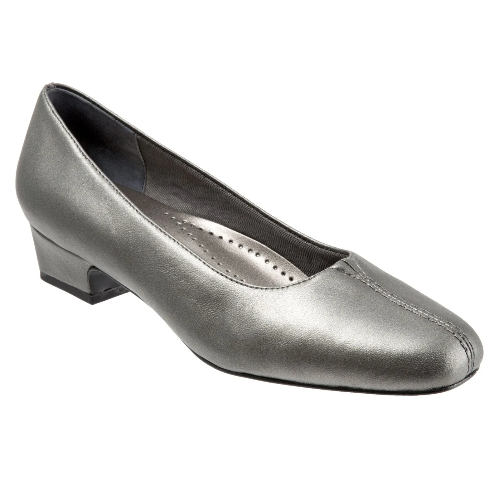 Trotters Doris T3235-041 Womens Gray Extra Extra Narrow Pumps Heels Shoes Floral Embellished Heels