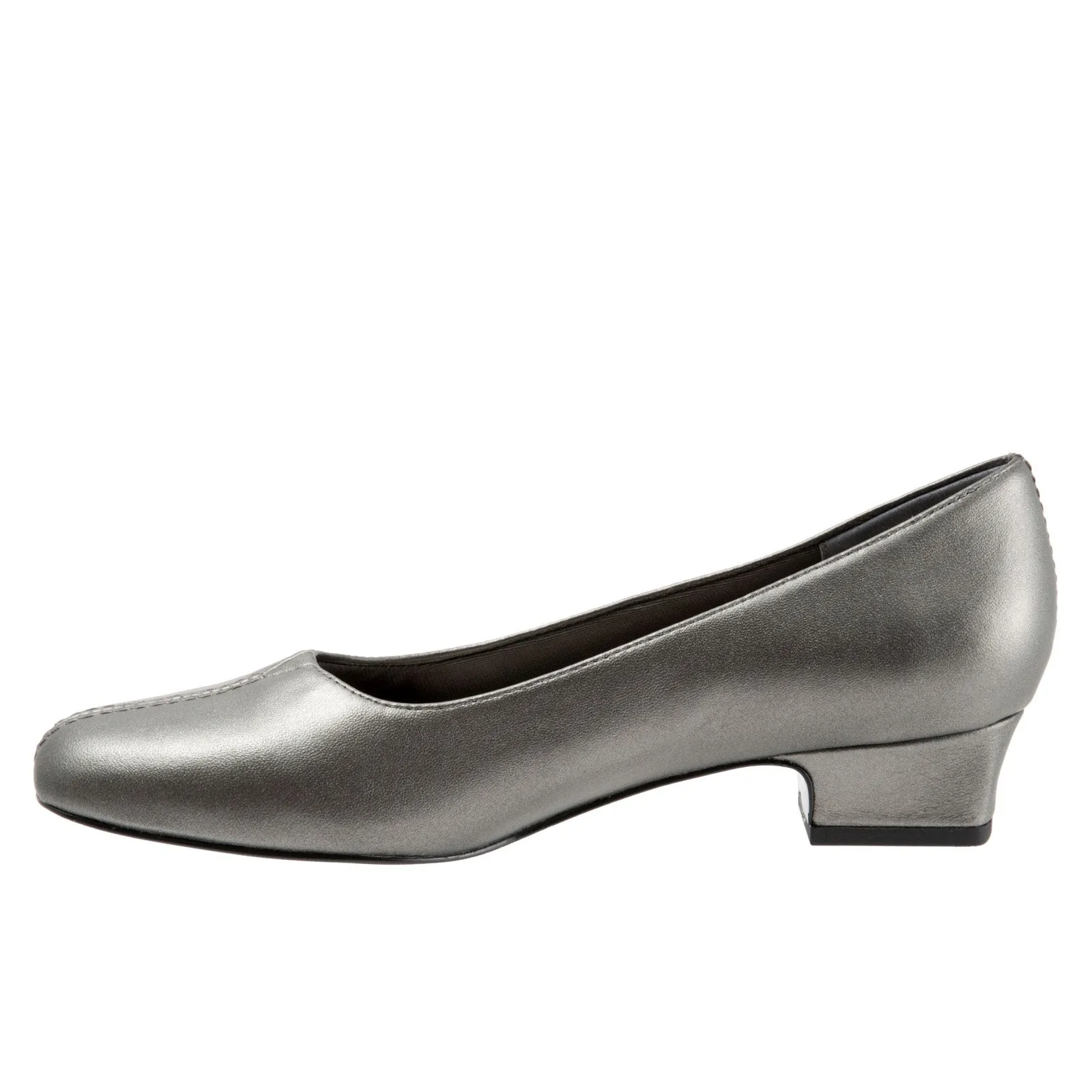 Trotters Doris T3235-041 Womens Gray Extra Extra Narrow Pumps Heels Shoes Mid Top Rubber Outsole