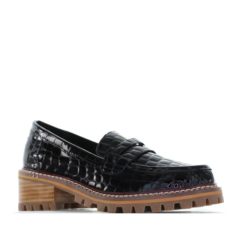 LE SANSA ZOEY BLACK CROC Sole Firm
