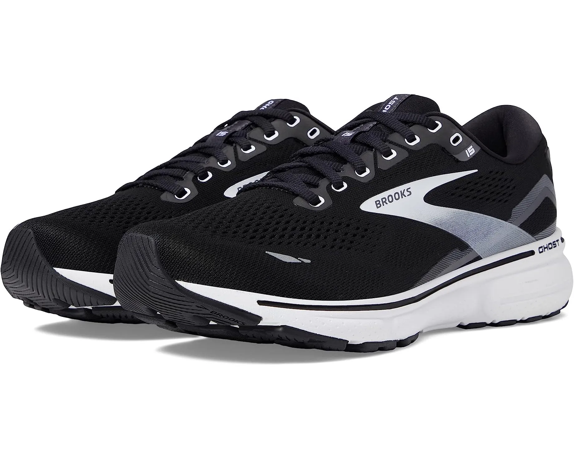 Solid - colored mesh upper breathability Brooks Ghost 15 Men
