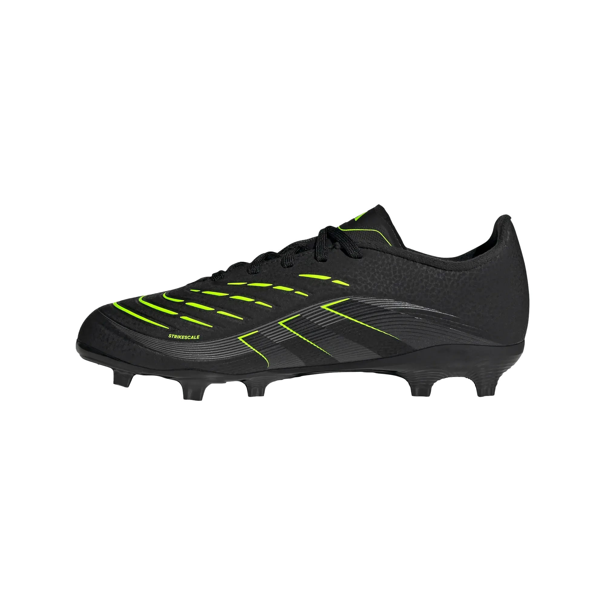 Precision Grip Shock Absorb adidas Predator League Firm Ground/Multiground Junior Soccer Cleats (Black/Lucid Lemon)