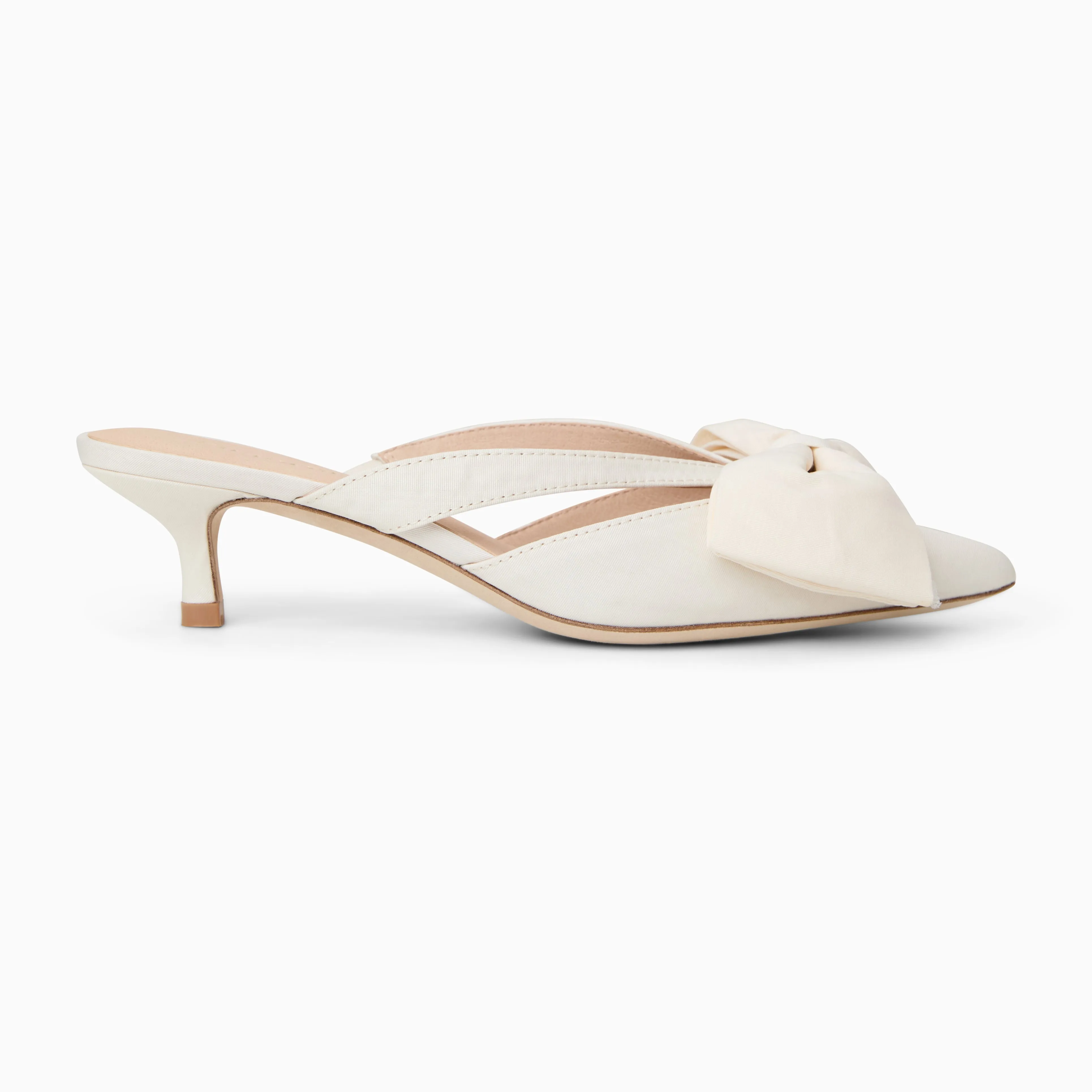 Cynthia Bow Kitten Heel Mule Leg Long