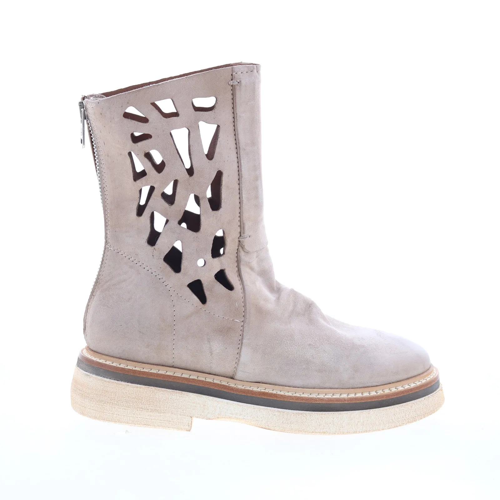 Arctic Cold A.S. 98 Idelco Womens Beige Leather Zipper Casual Dress Boots