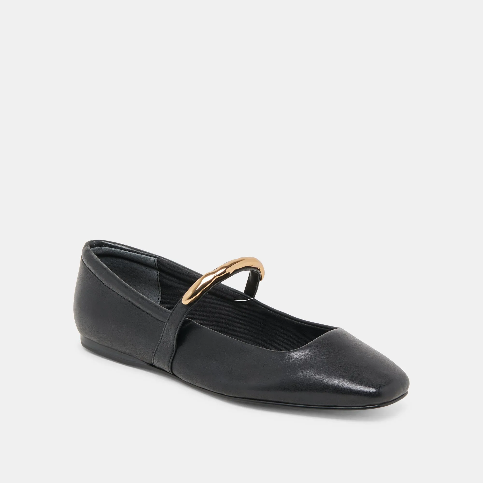 Flexible Movement Shoes RADYA BALLET FLATS BLACK LEATHER