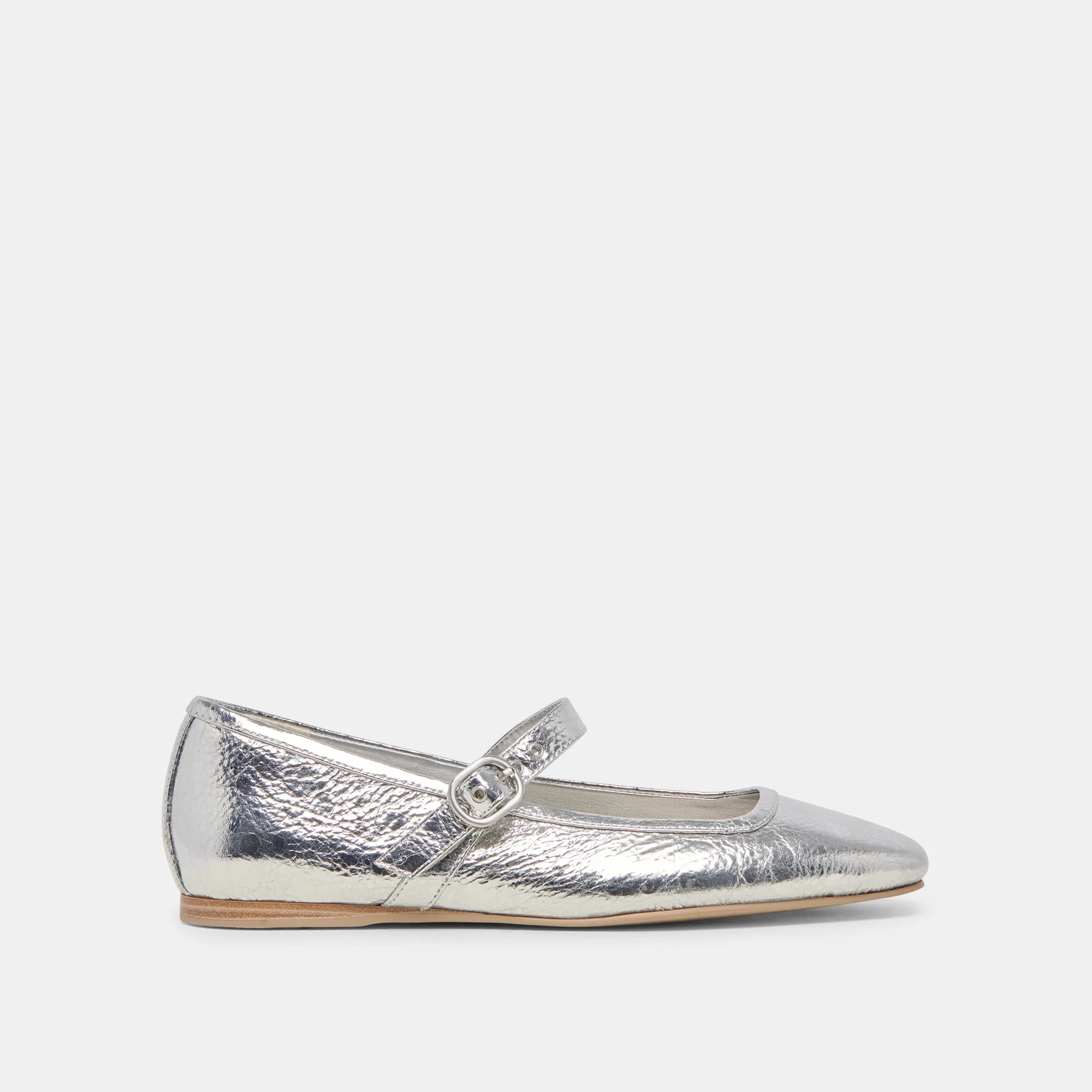 RODNI BALLET FLATS SILVER DISTRESSED LEATHER Minimal Core
