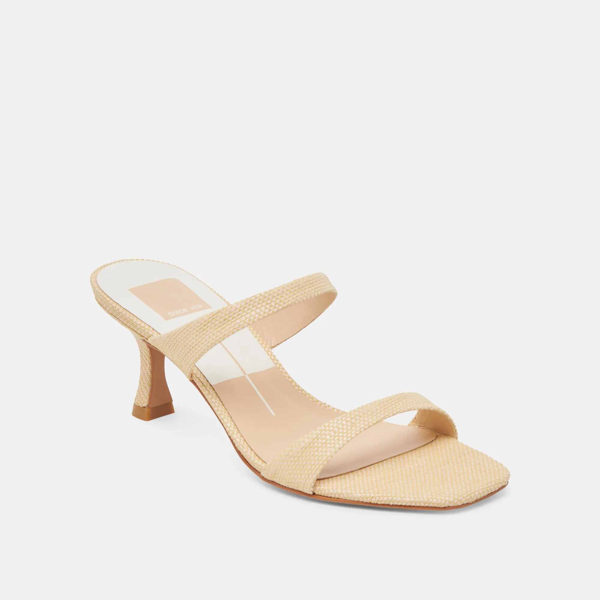 Moisture wicking GENORA WIDE HEELS LT NATURAL WOVEN RAFFIA