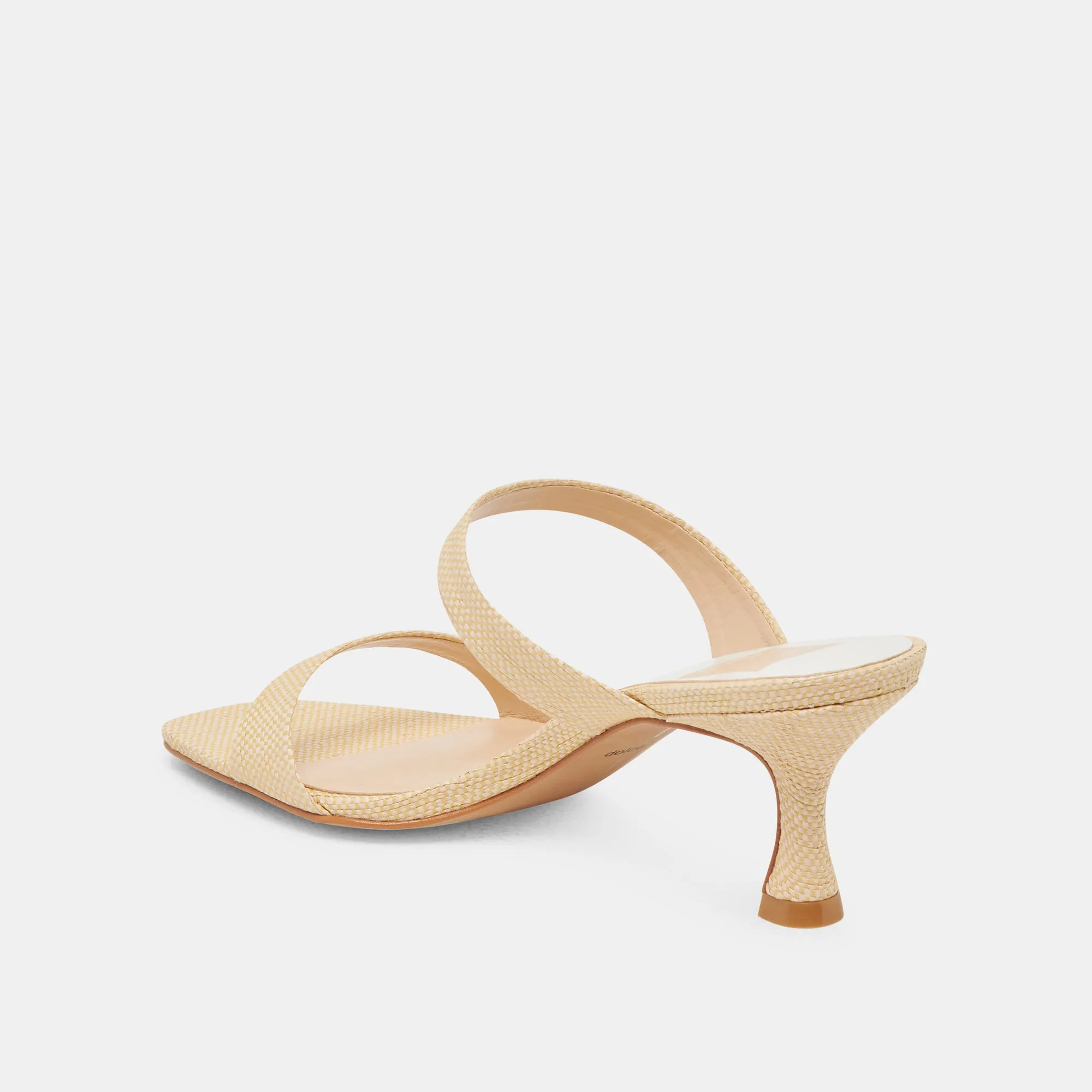 GENORA WIDE HEELS LT NATURAL WOVEN RAFFIA Shockproof