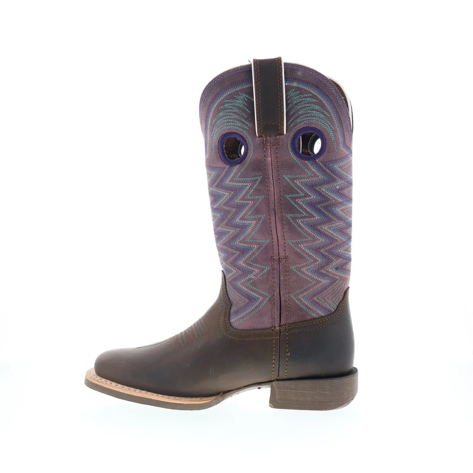 Durango Lady Rebel Pro DRD0354 Womens Brown Leather Slip On Western Boots Casual Gathering Modern Lines