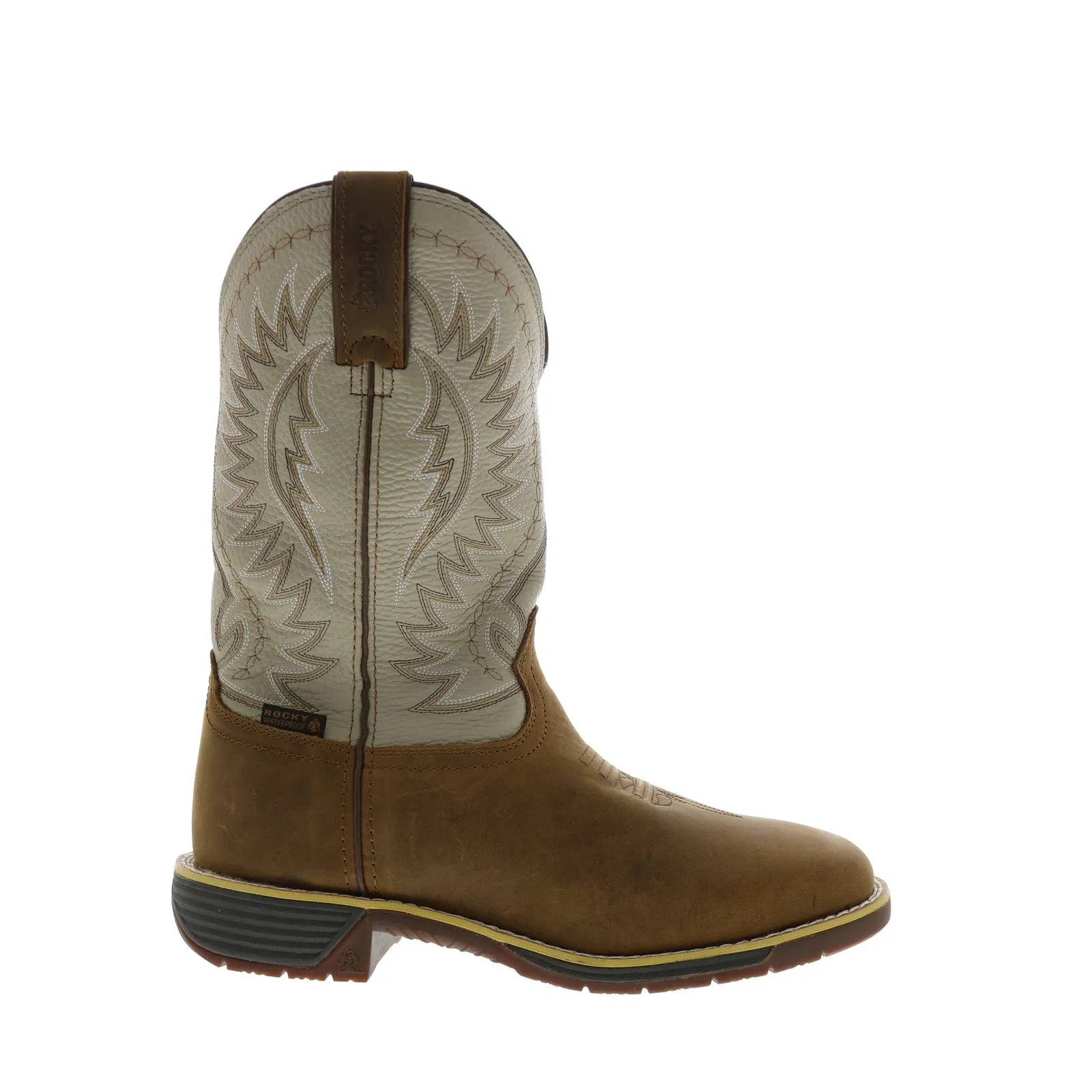 Rocky Rugged Trail Waterproof RKW0366 Mens Brown Wide Cowboy Western Boots Trendy Vibe