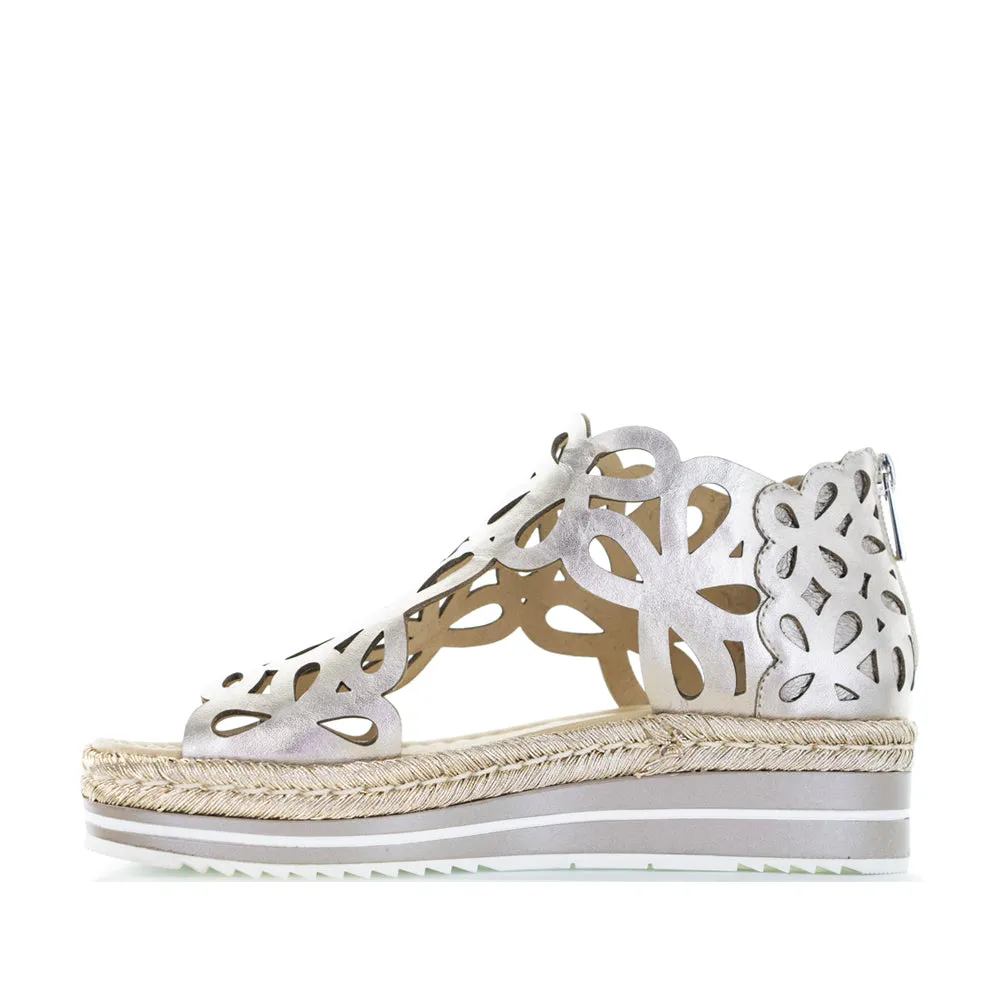 Floral Design Heels DJANGO & JULIETTE ADELY PLATINO