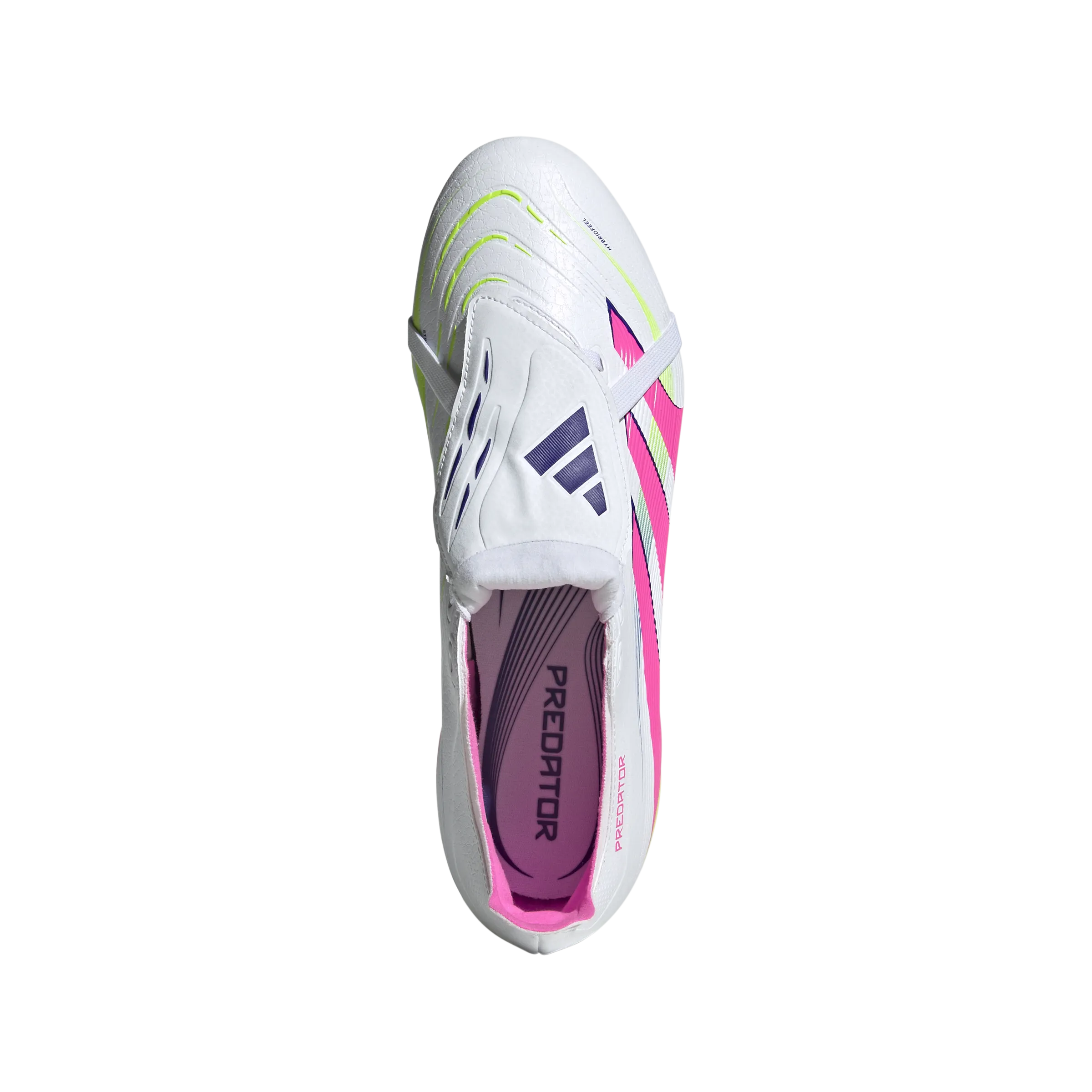 Fashion-forward flair Polka - dotted Adidas Predator League Fold-Over Tongue FG Football Boots (White/Lucid Pink/Lucid Lemon)