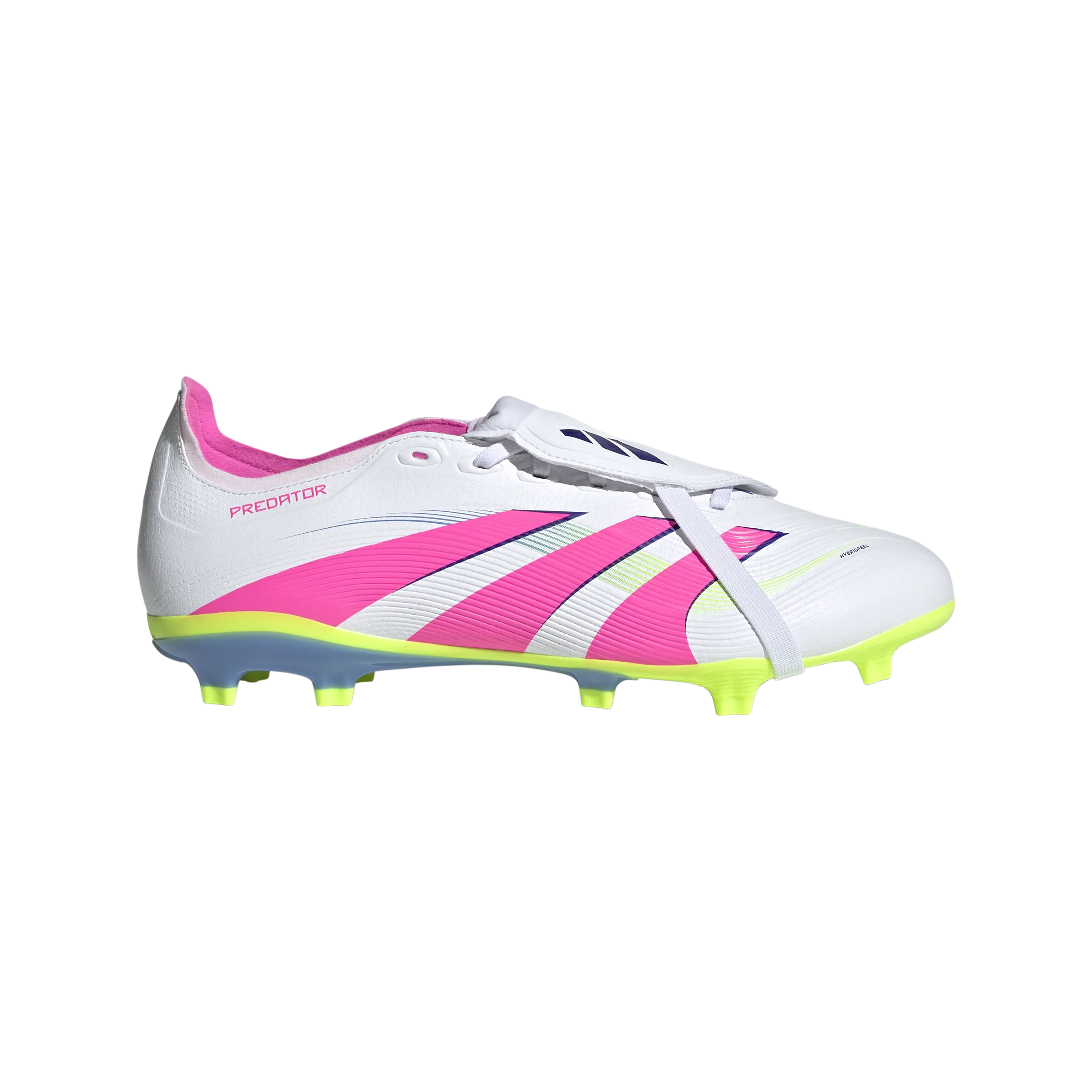 Adidas Predator League Fold-Over Tongue FG Football Boots (White/Lucid Pink/Lucid Lemon) adults - style