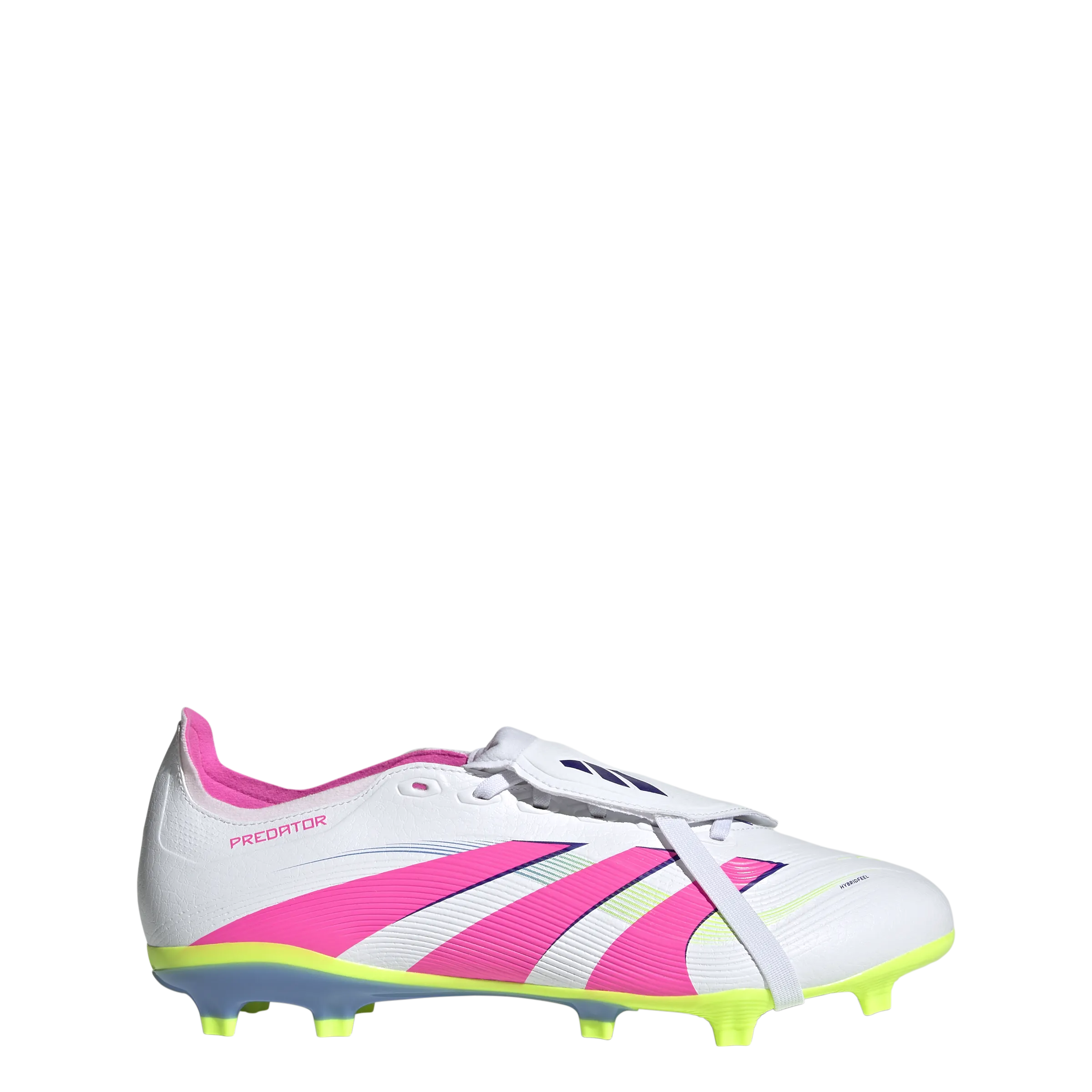 Casual traction Adidas Predator League Fold-Over Tongue FG Football Boots (White/Lucid Pink/Lucid Lemon)
