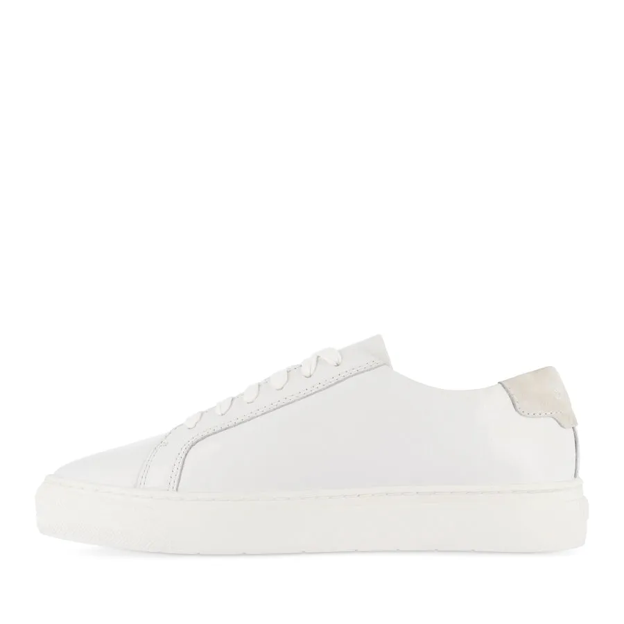 BILLIE - WHITE TUMBLED LEATHER ethnic hook - and - loop closure