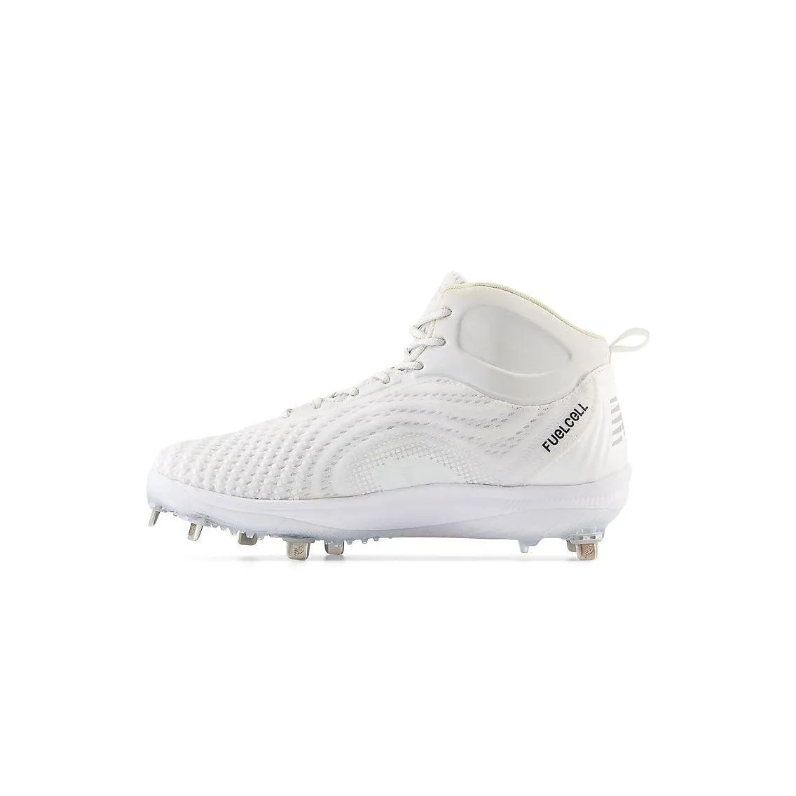 Power Step New Balance Men's FuelCell 4040 V7 Mid-Metal Baseball Cleats - White / Rain Cloud - M4040TW7