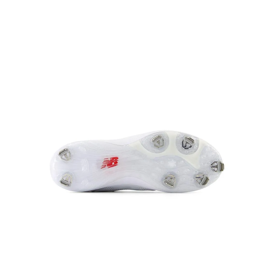 Contoured Fit New Balance Men's FuelCell 4040 V7 Mid-Metal Baseball Cleats - White / Rain Cloud - M4040TW7