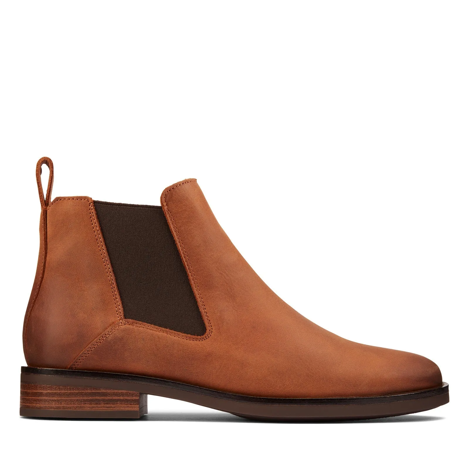 Trendy Look Reliable Grip Clarks Memi Top 26161643 Womens Brown Leather Slip On Chelsea Boots