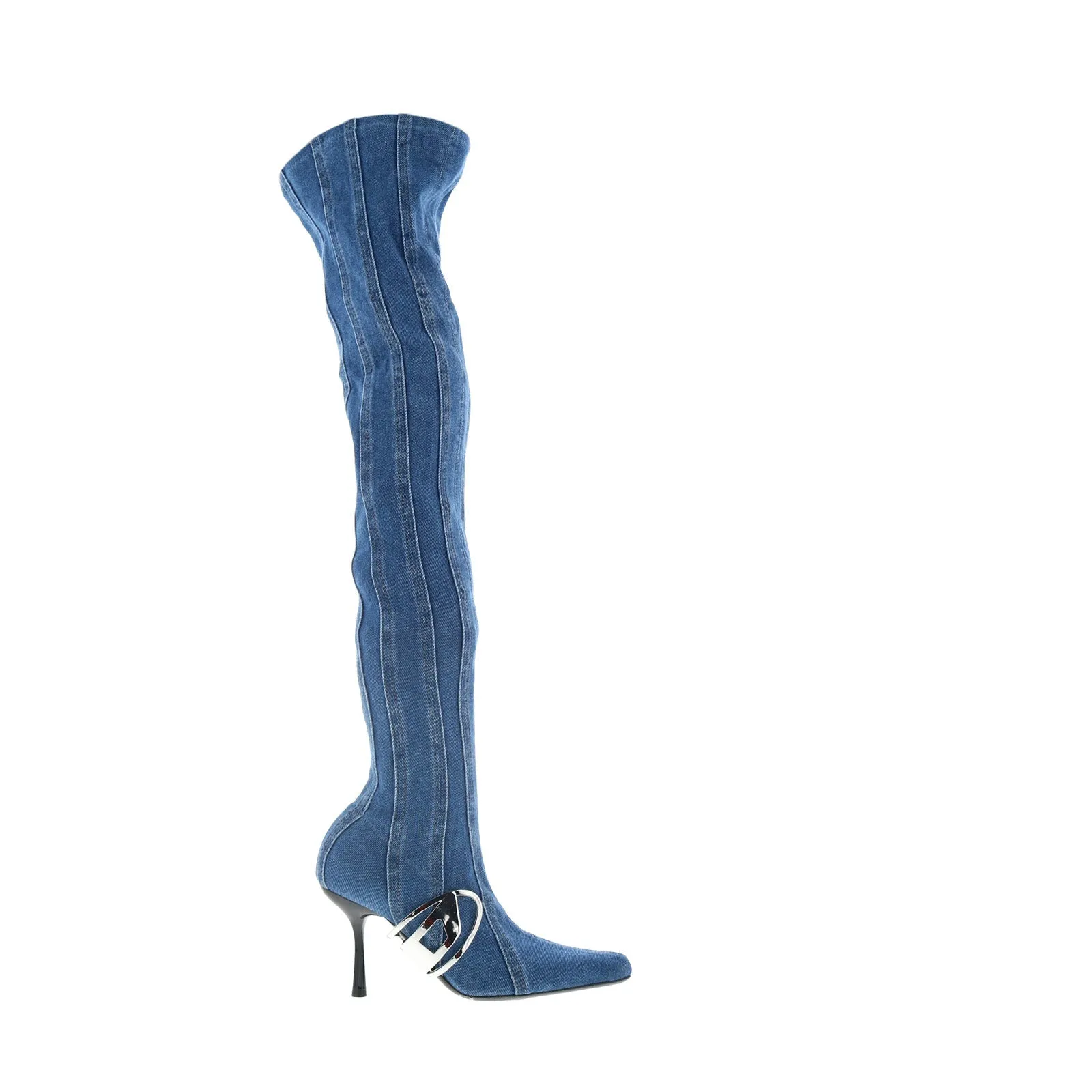 Diesel D-Eclipse TBT C Y03223-P0585-H5414 Womens Blue Over The Knee Boots Urban Exploration Neutral palette