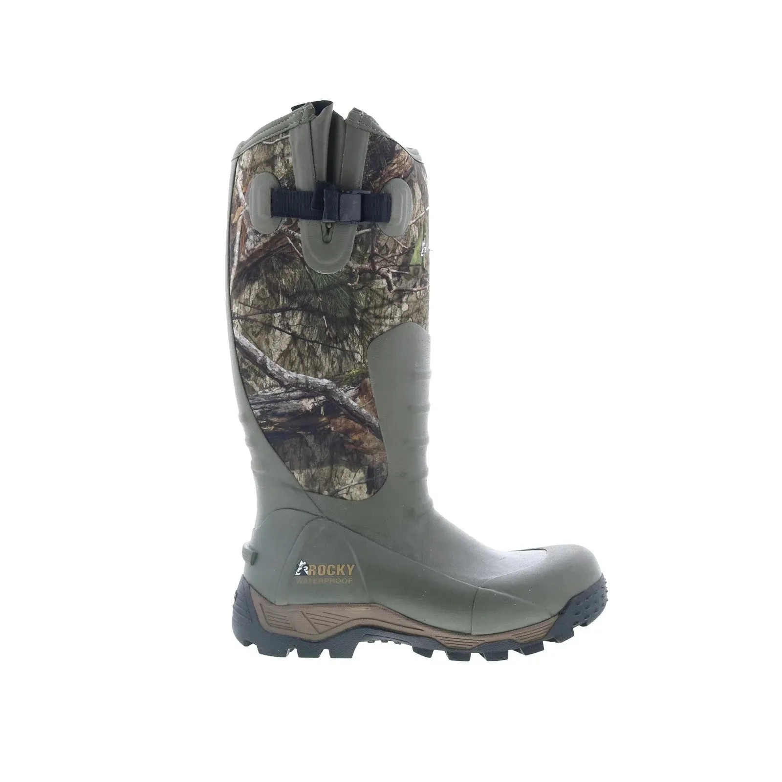 Rocky Sport Pro Rubber RKS0578 Mens Green Synthetic Slip On Hunting Boots Leather Upper Comfortable to walk