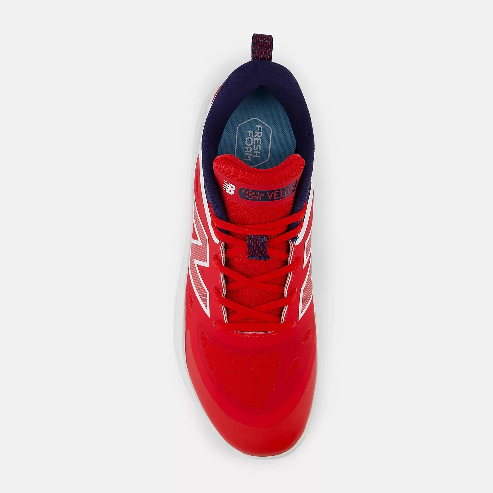 Quick Transition Everyday Classic New Balance Women's Fresh Foam x Velo v4 Turf-Trainer Softball Shoes - Red/White/Navy STVELOU4