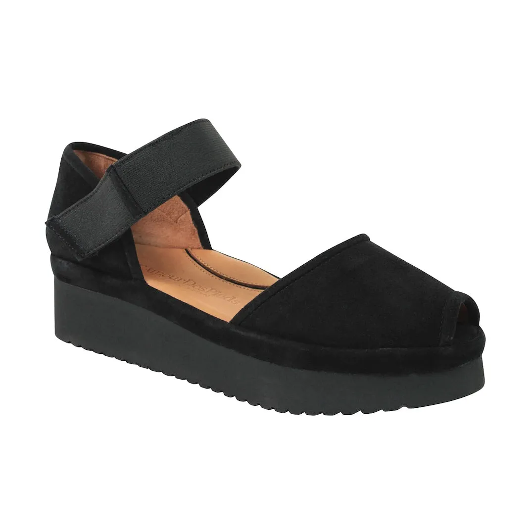 Amadour Open Toe Wedge Sandal Low Top Leg Slim